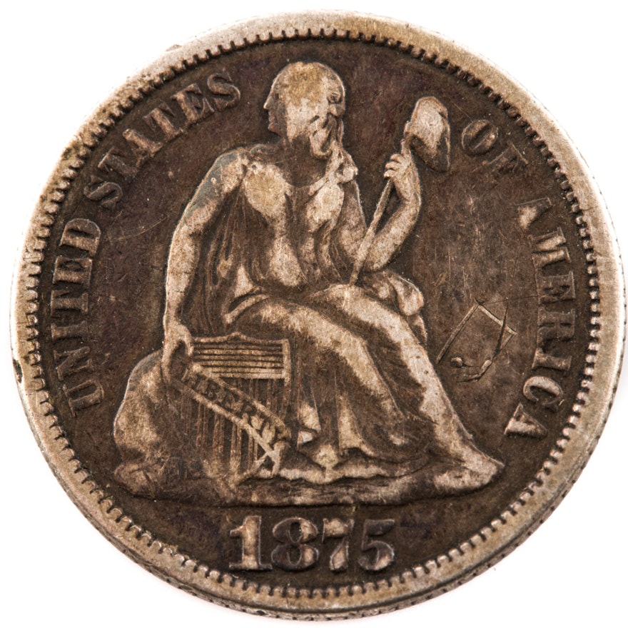 1875 Liberty Seated Dime