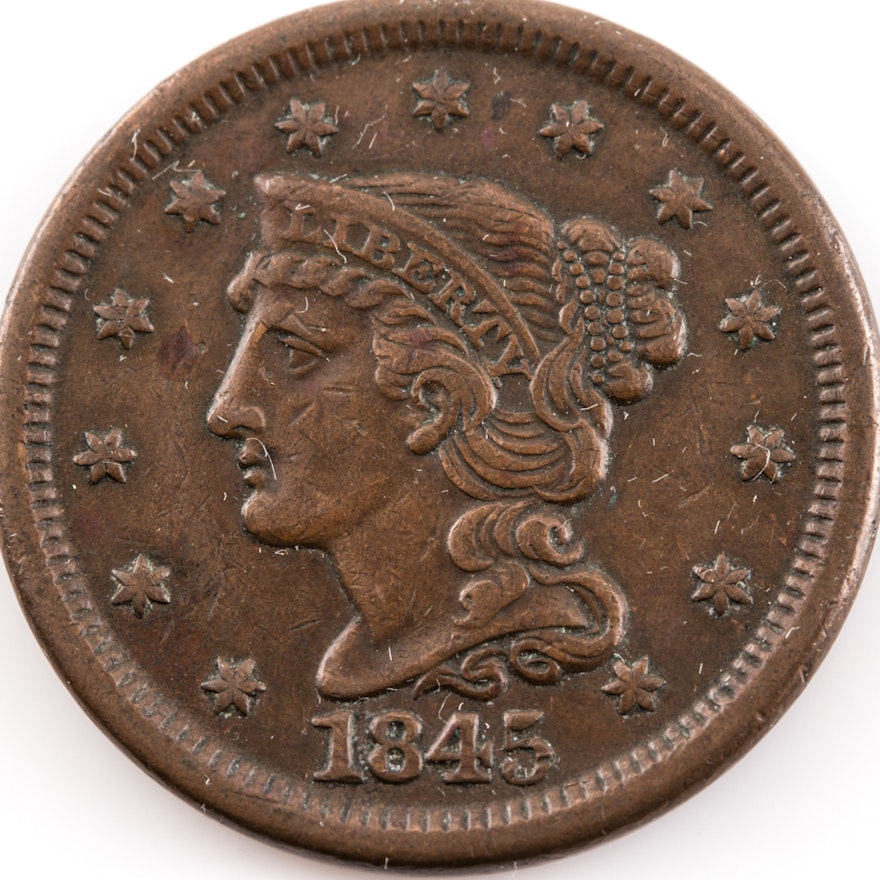 1845 Braided Hair Cent