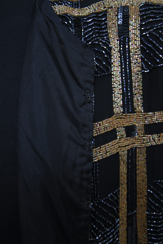 Vintage Valerie Stevens II Evening Gold & Black Beaded Jacket