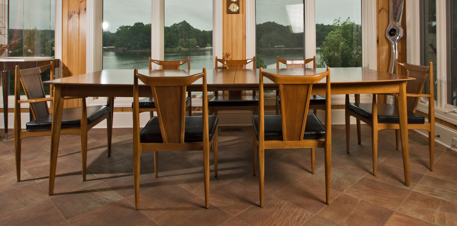 Danish Modern Dining Table with Unagusta Chairs