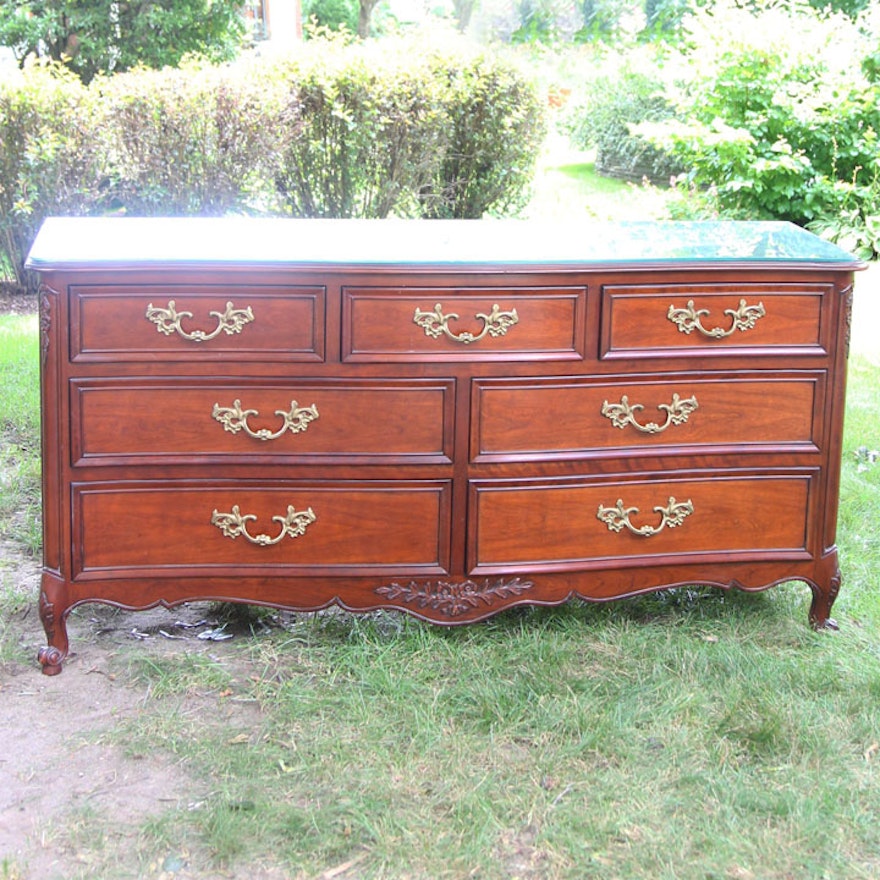 Cherry French Provincial Style Triple Dresser by Kindel
