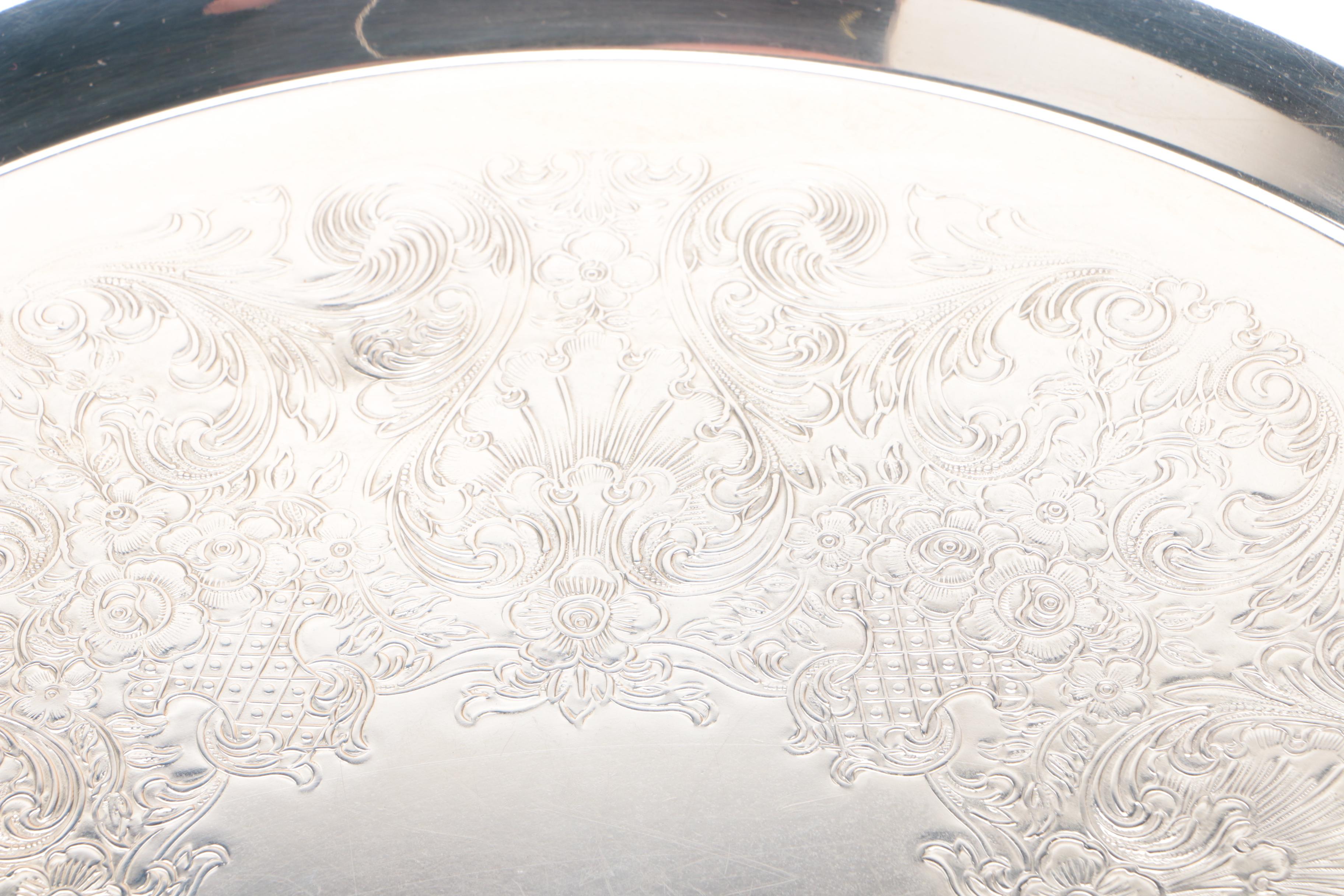 Gorham "Heritage" Silver Plate Tray and Other Silver Plate Servingware