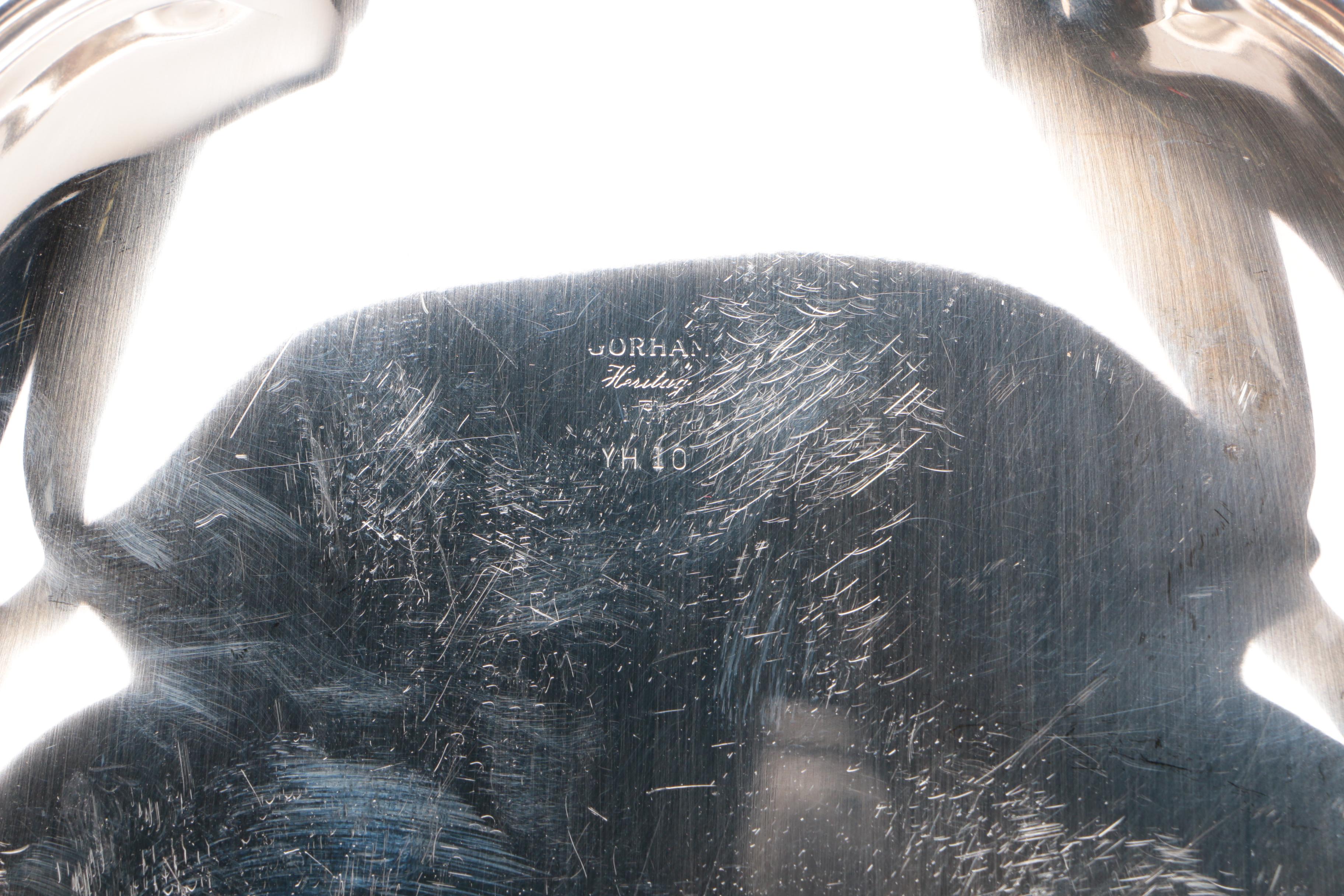 Gorham "Heritage" Silver Plate Tray and Other Silver Plate Servingware