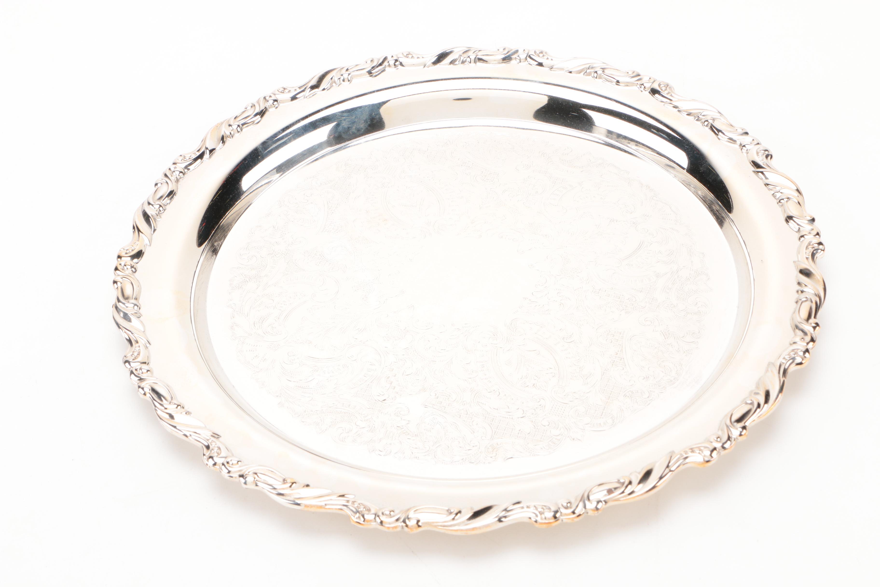 Gorham "Heritage" Silver Plate Tray and Other Silver Plate Servingware