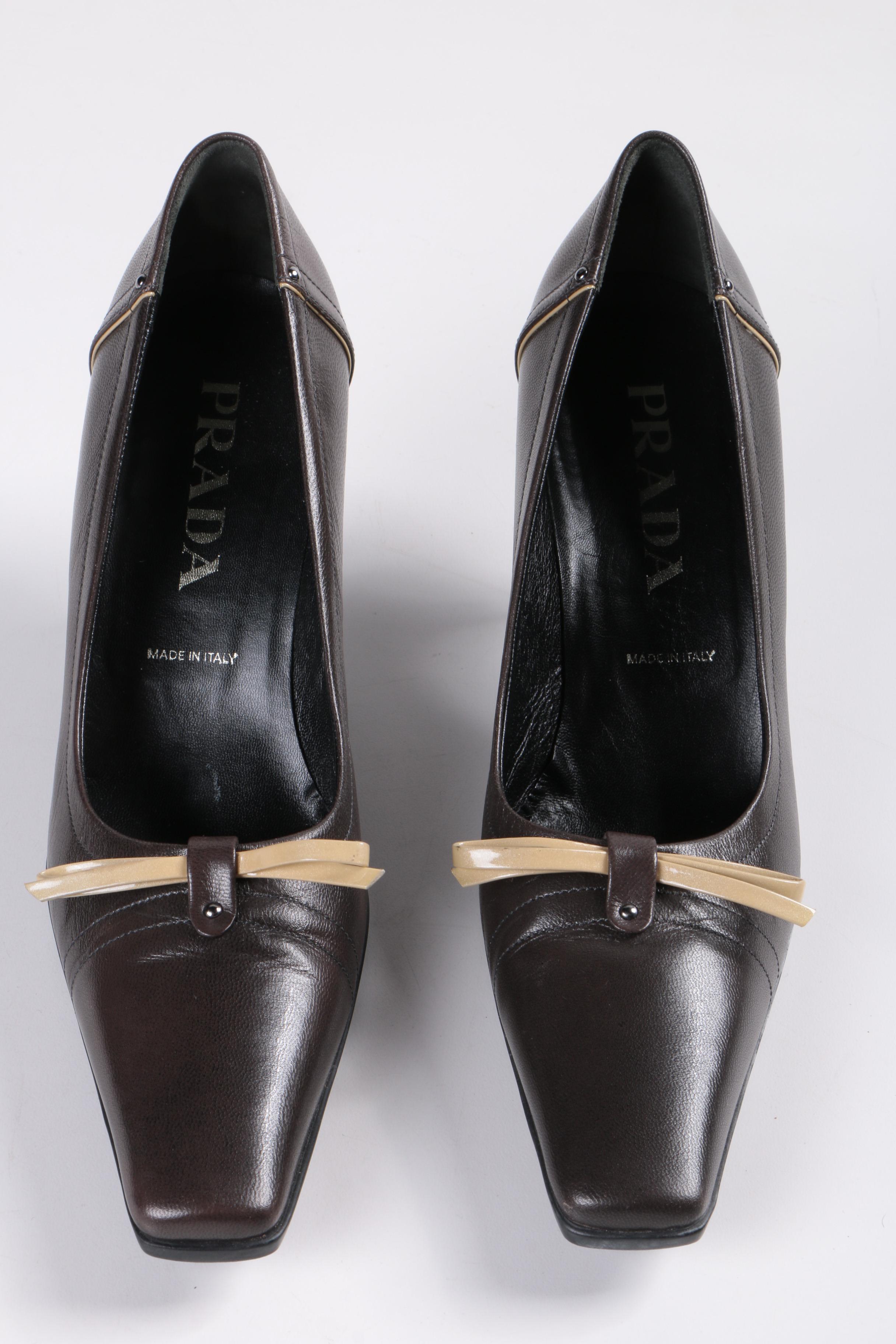 Prada Brown Leather Heels