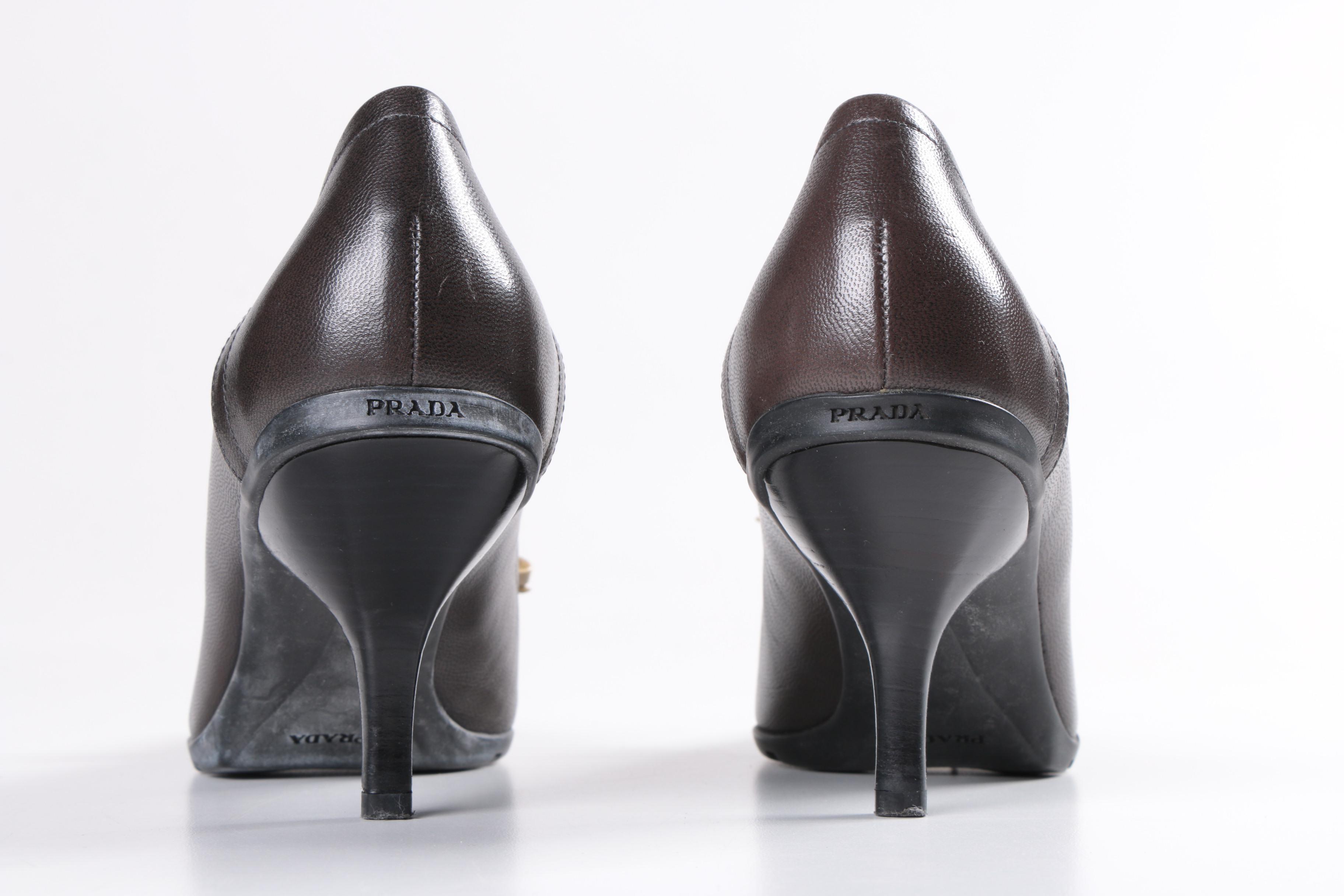Prada Brown Leather Heels