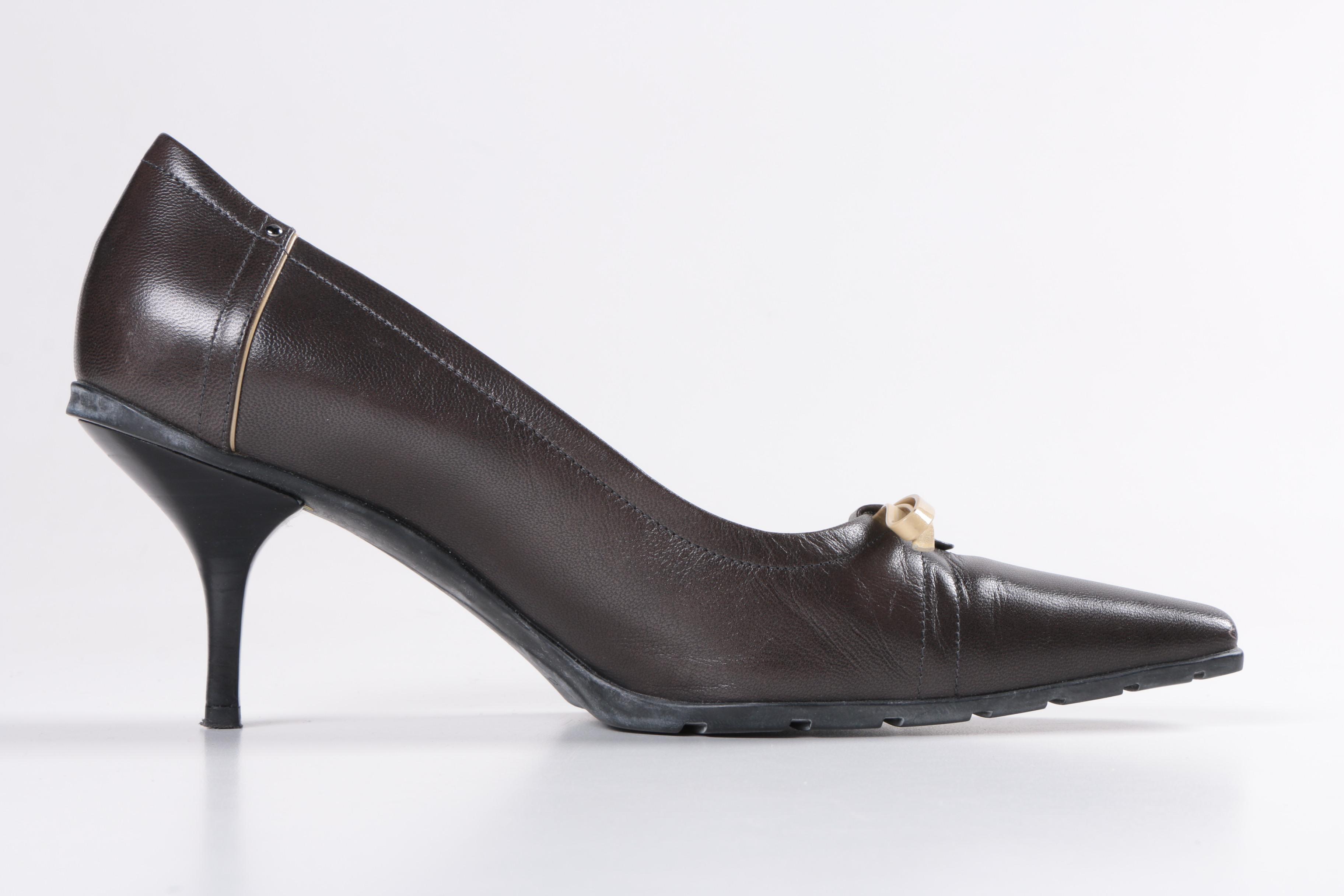 Prada Brown Leather Heels