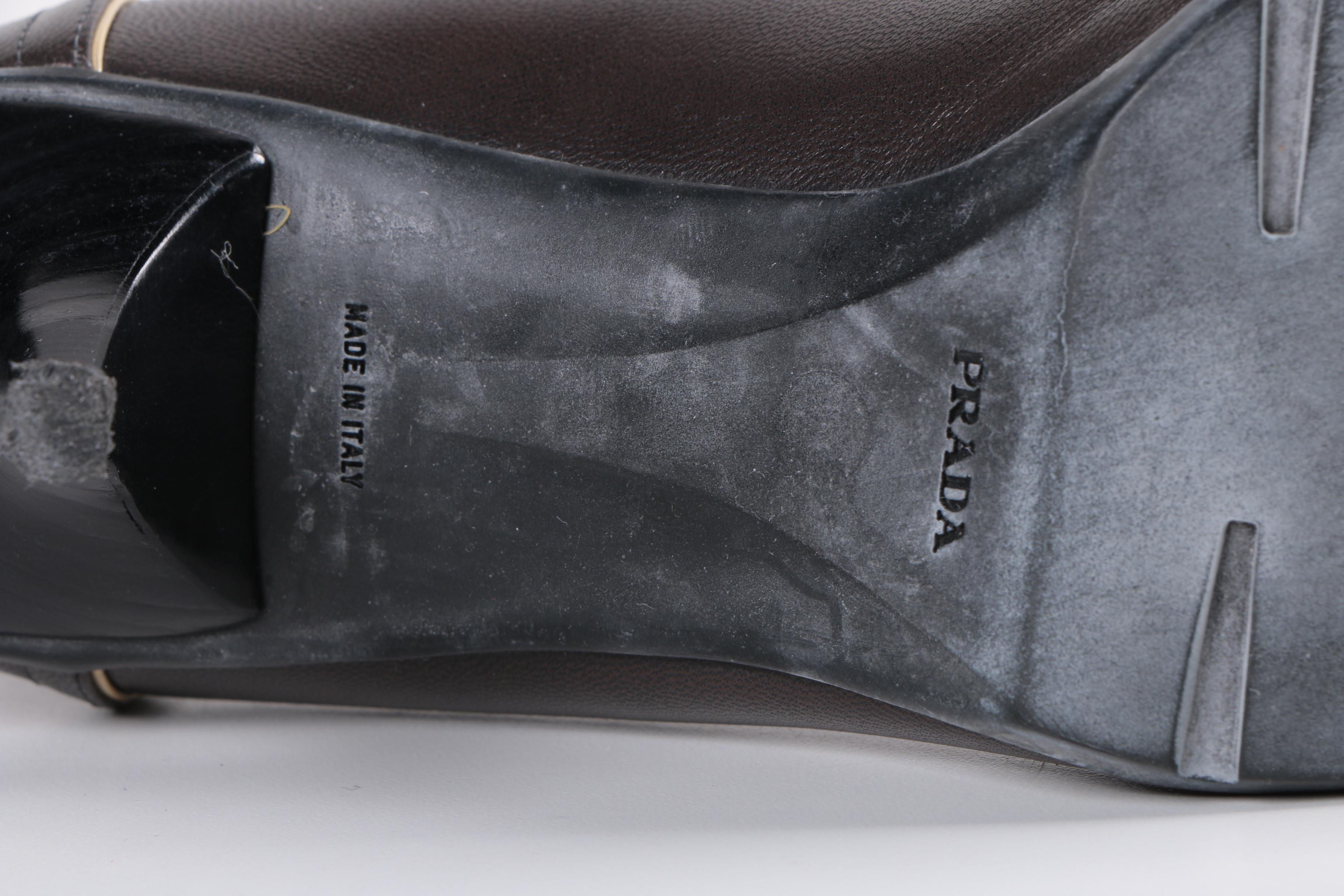 Prada Brown Leather Heels