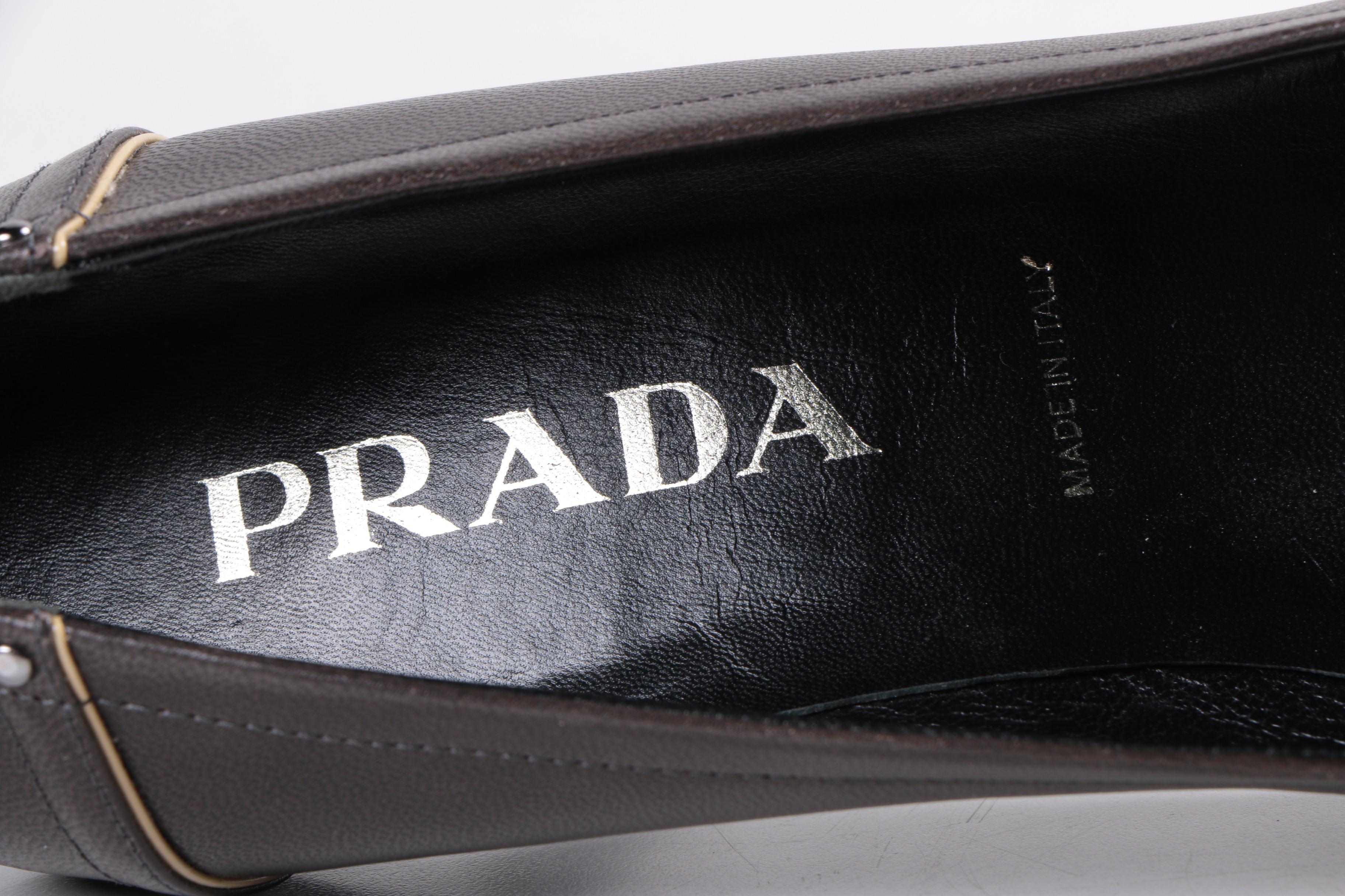 Prada Brown Leather Heels