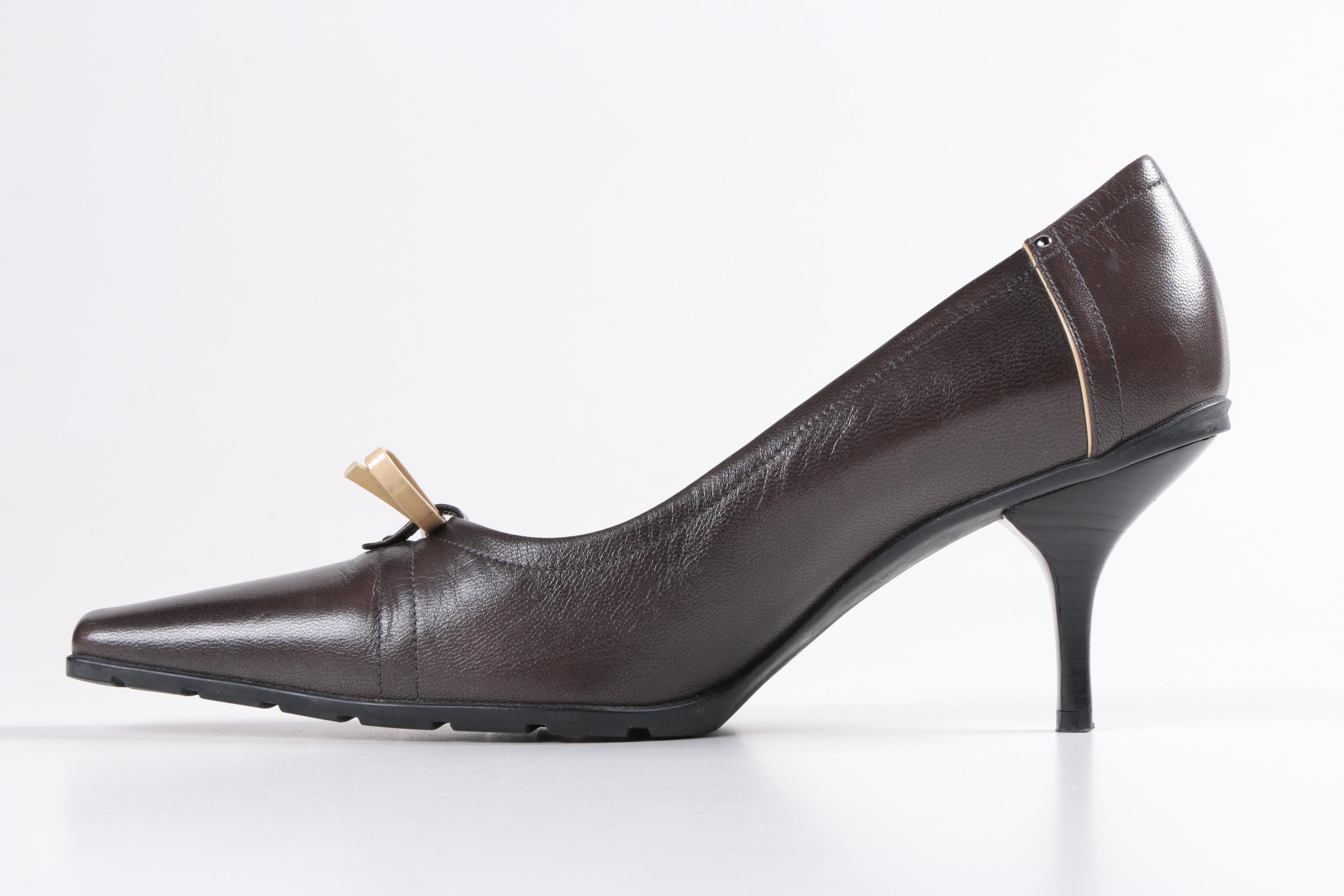 Prada Brown Leather Heels