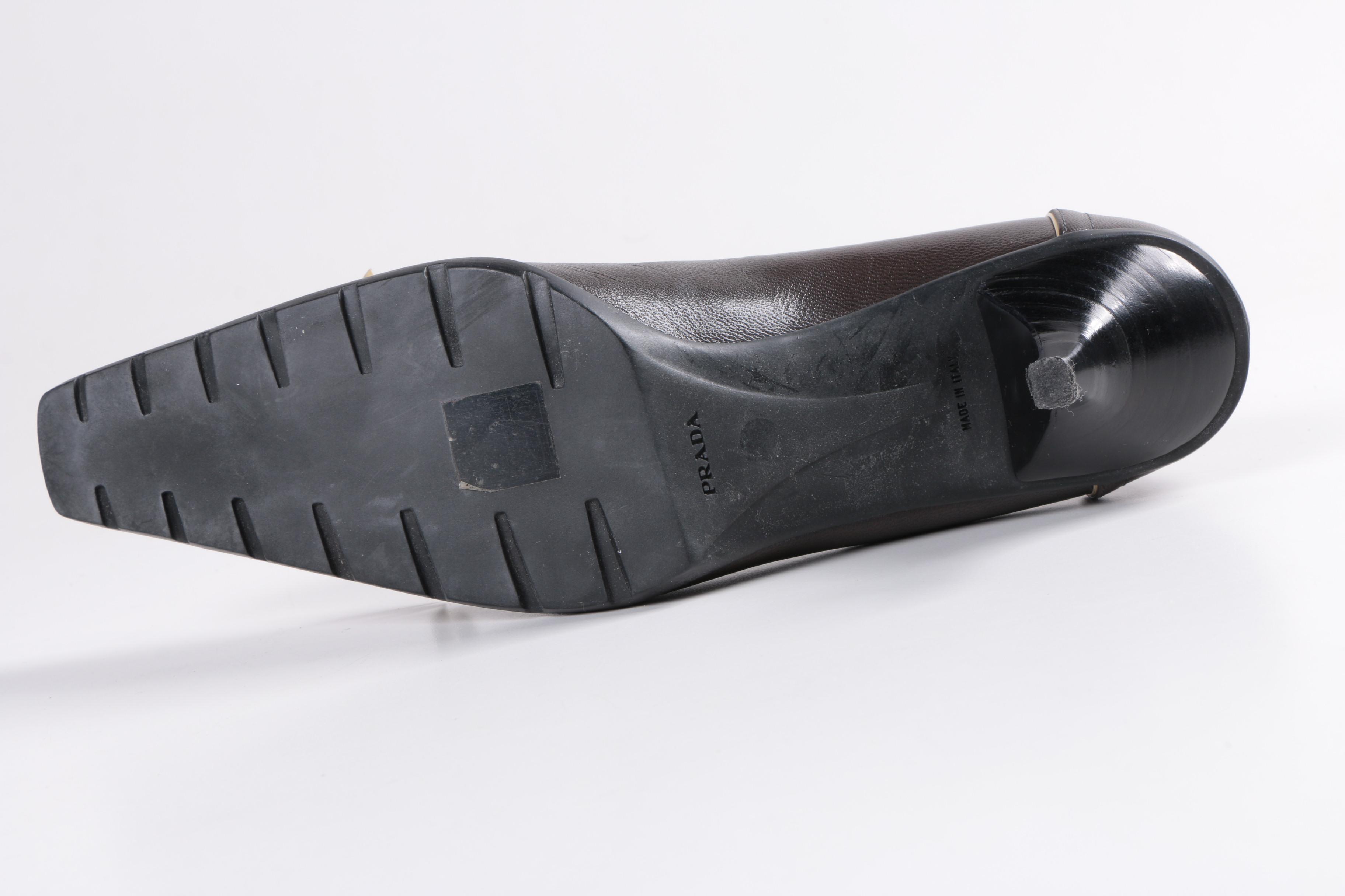 Prada Brown Leather Heels