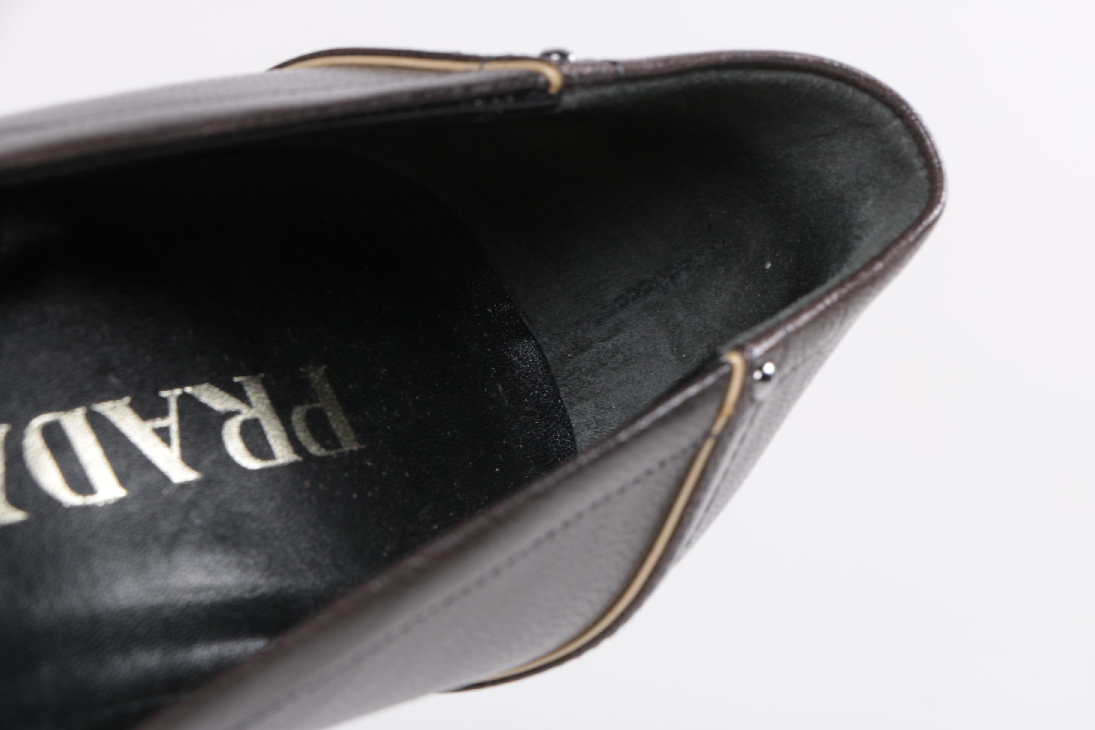 Prada Brown Leather Heels