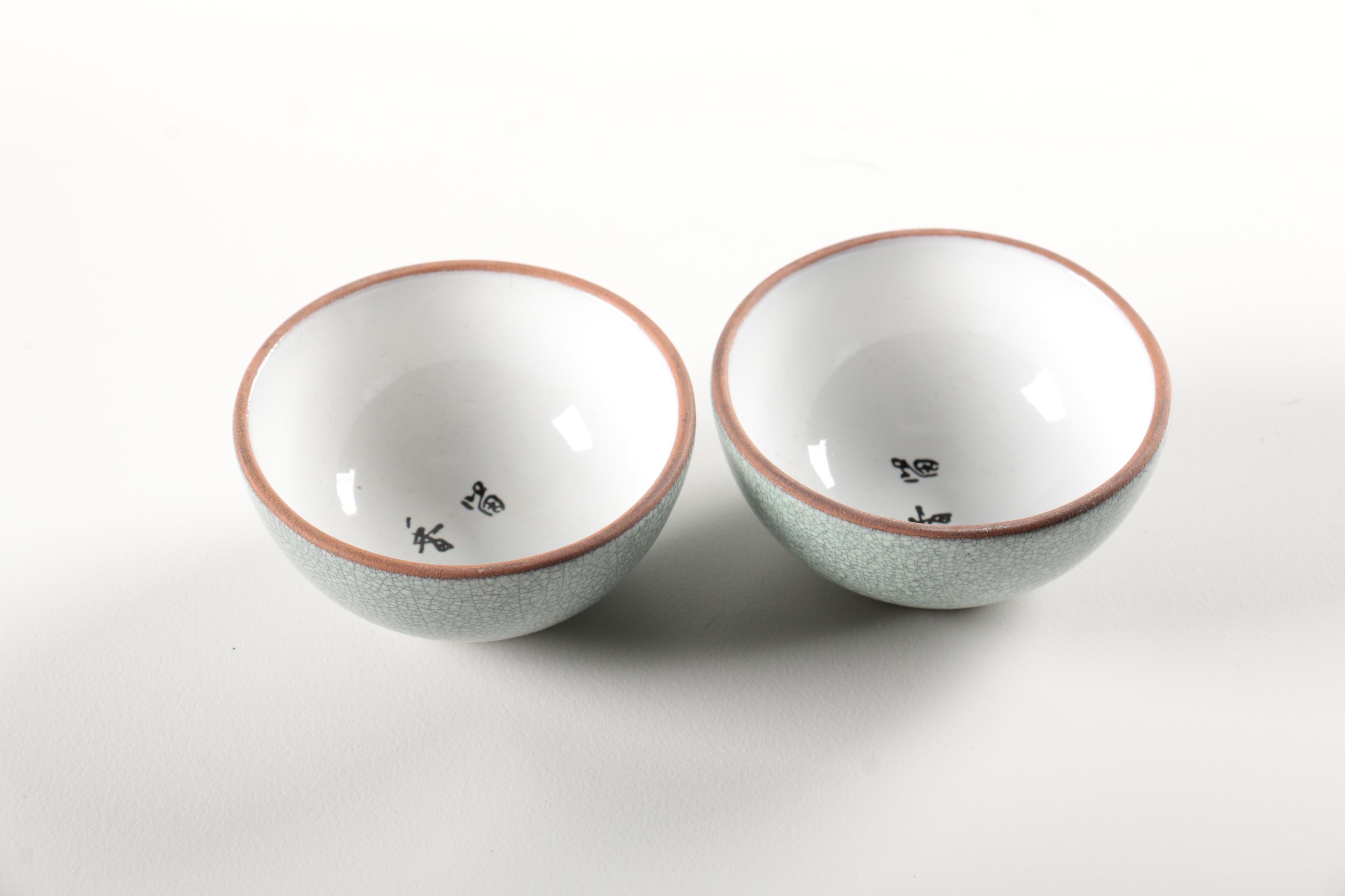 Chinese Light Green Porcelain Tea Set in Box