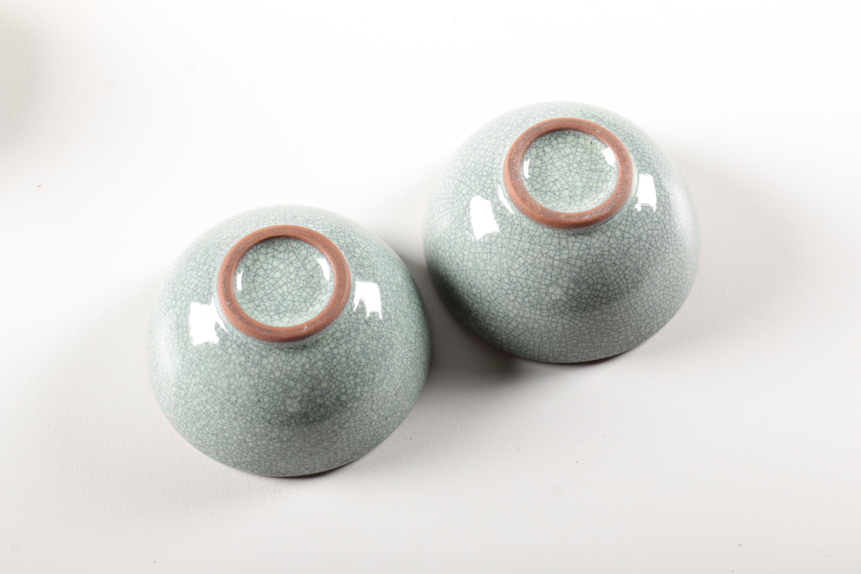 Chinese Light Green Porcelain Tea Set in Box