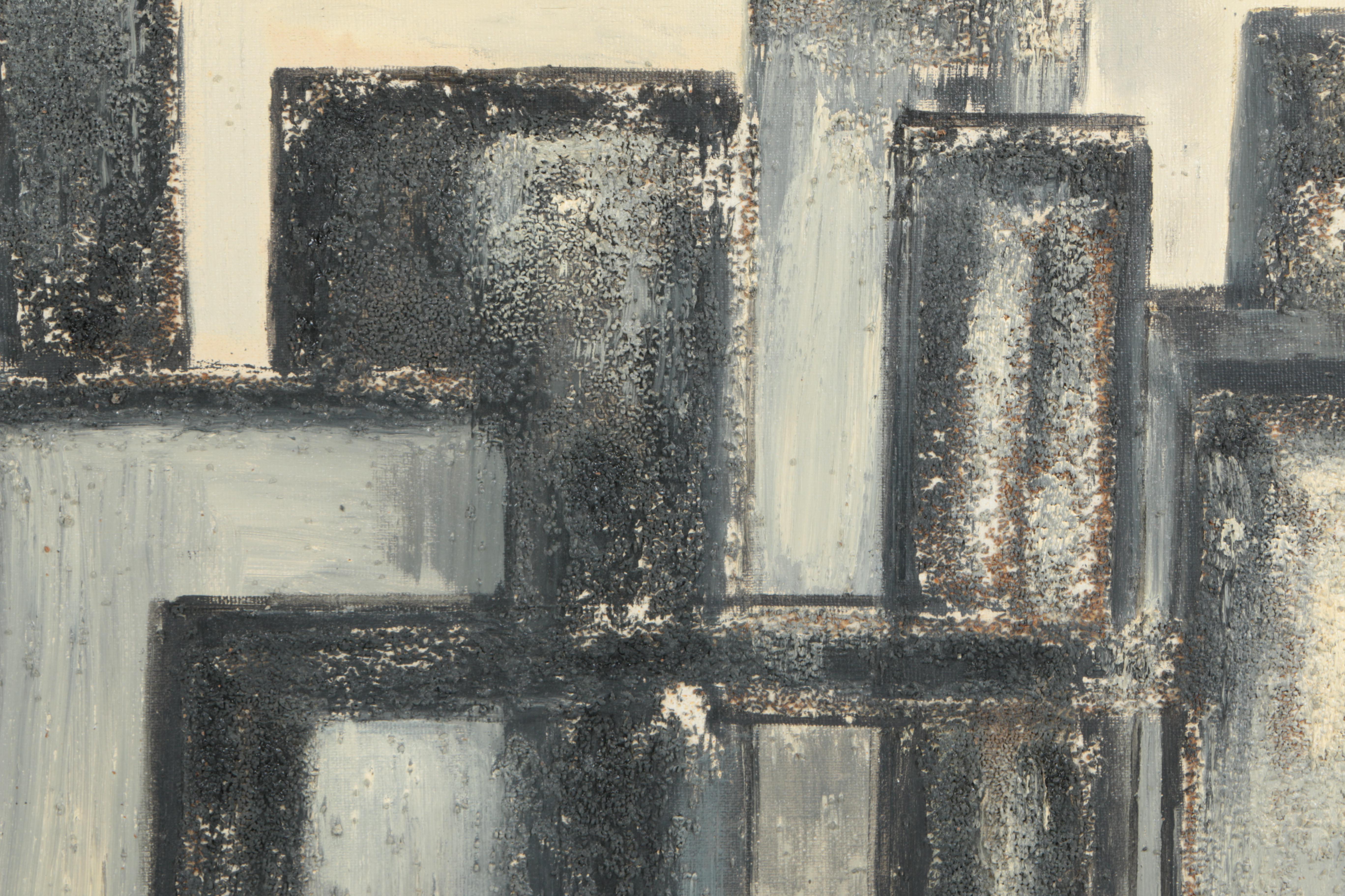 Signed Oil Painting of Abstract Composition