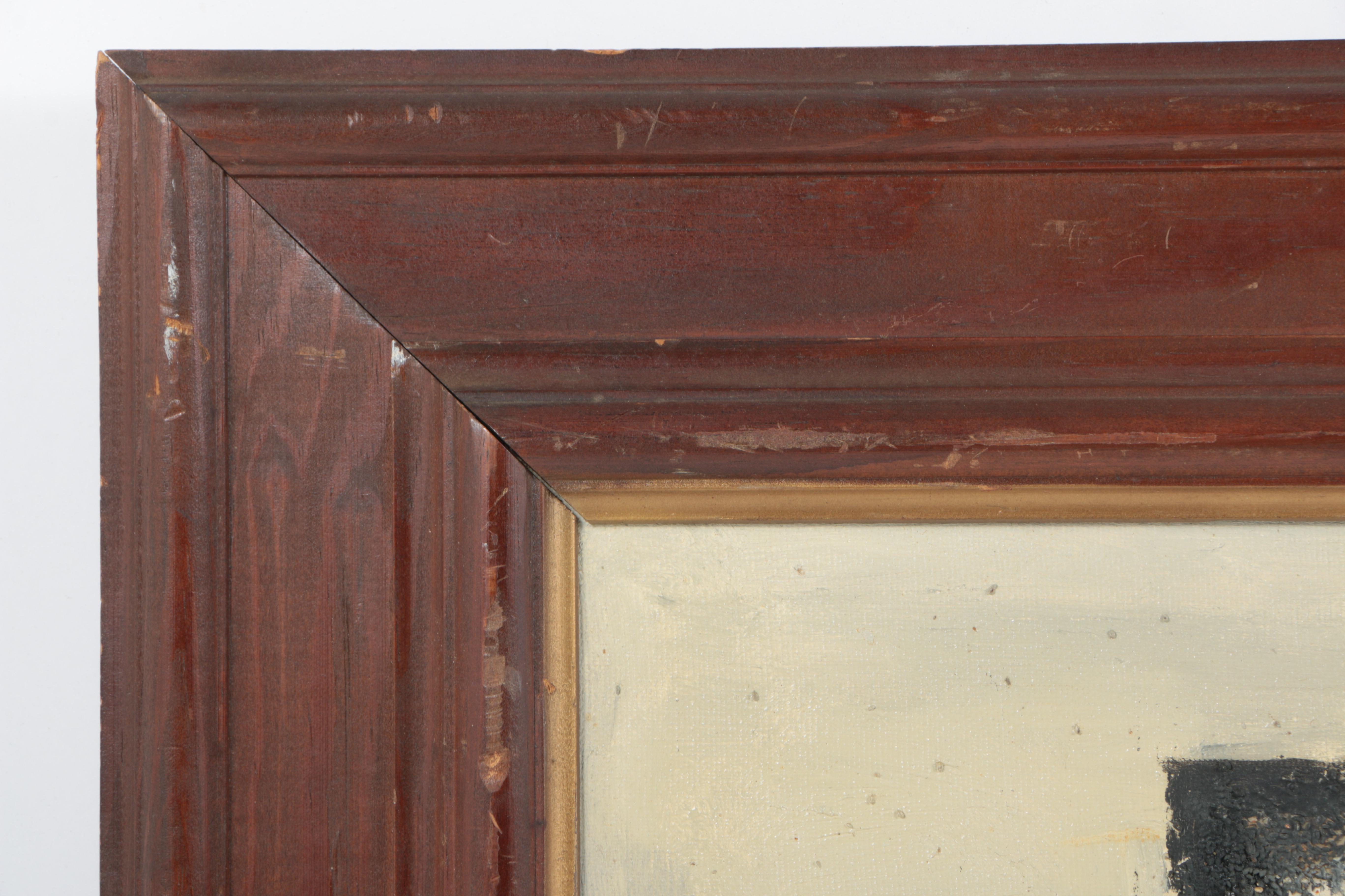 Signed Oil Painting of Abstract Composition