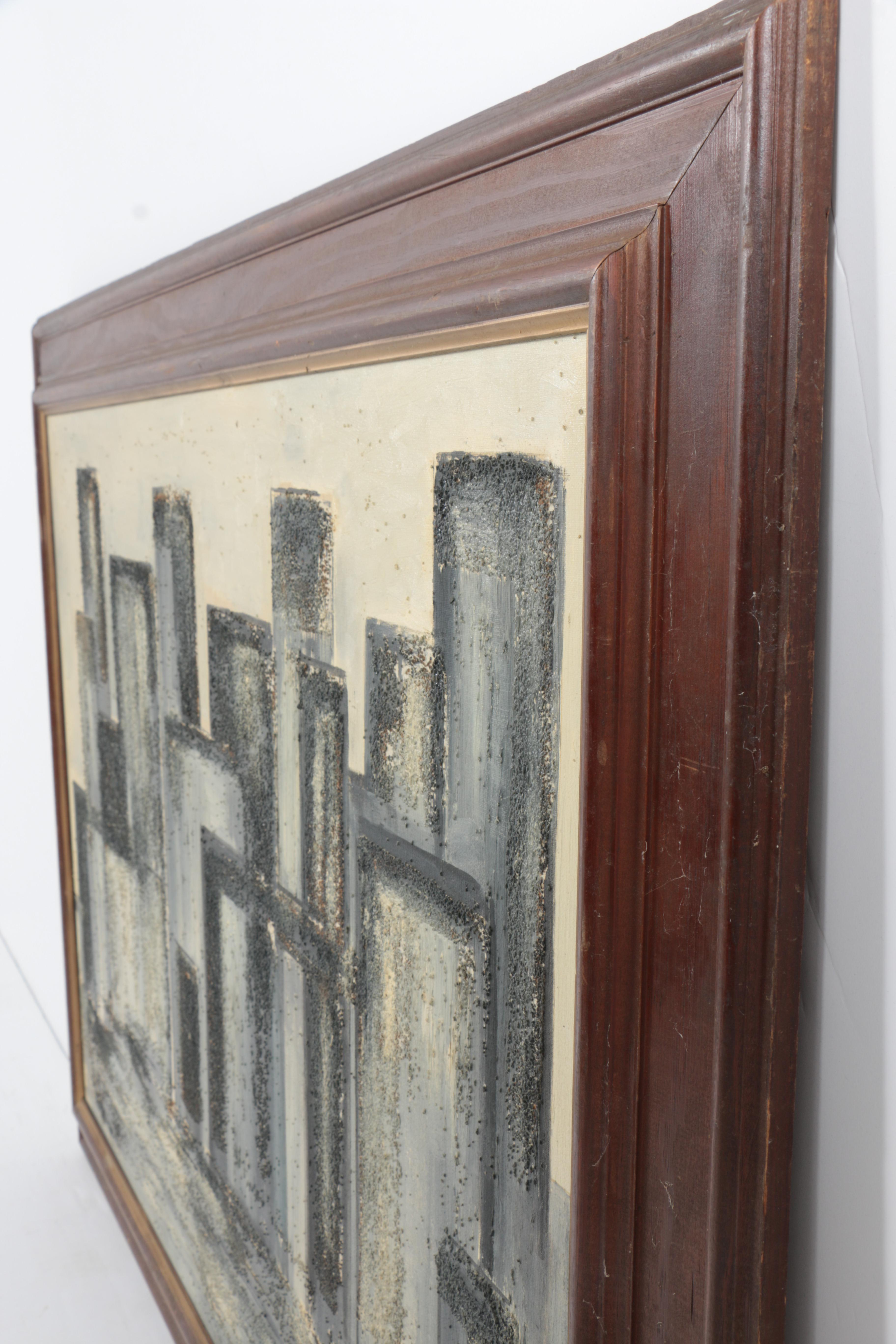 Signed Oil Painting of Abstract Composition