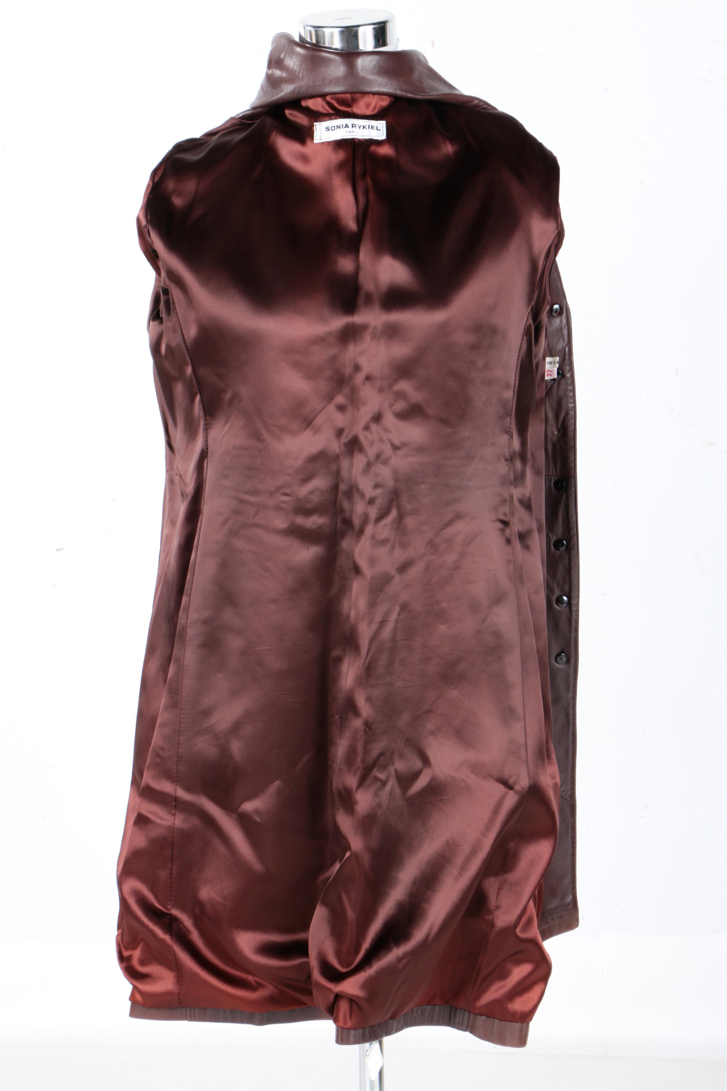 Sonia Rykiel Paris Women's Dyed Lambskin Leather Coat