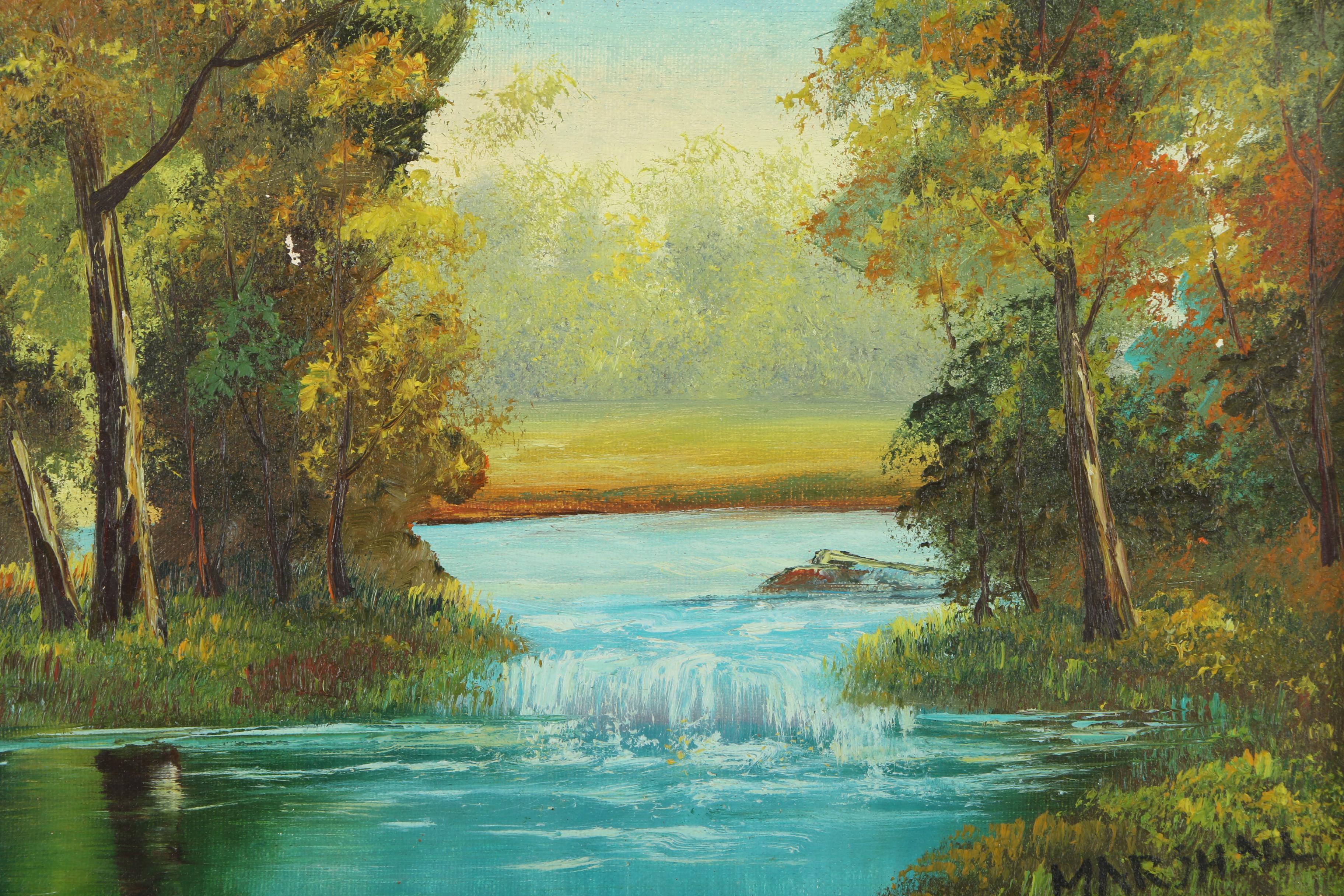 Marshall Oil Painting on Canvas of a Wooded Landscape