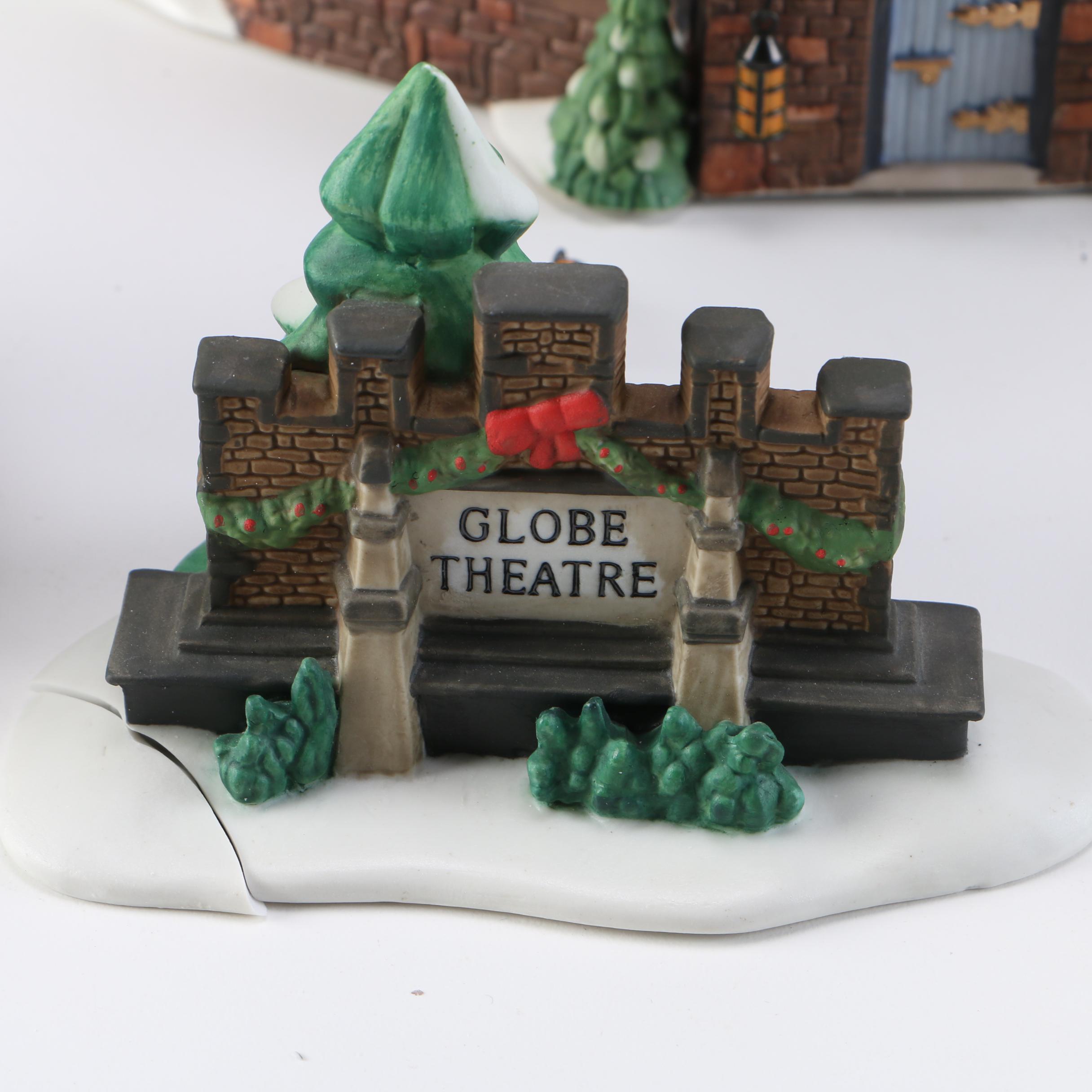 Department 56 Dickens' Village Christmas Decor Including "The Old Globe Theatre"