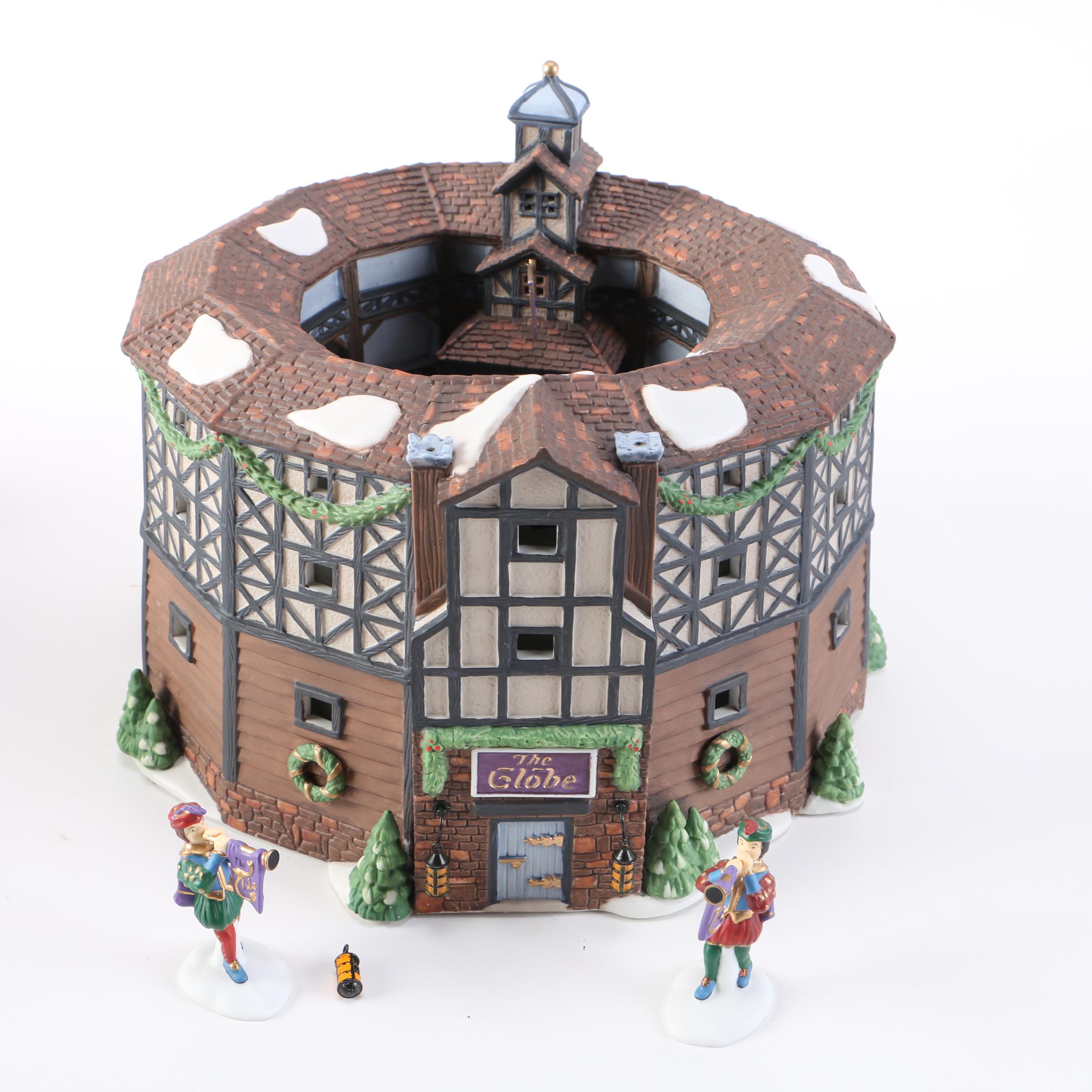 Department 56 Dickens' Village Christmas Decor Including "The Old Globe Theatre"