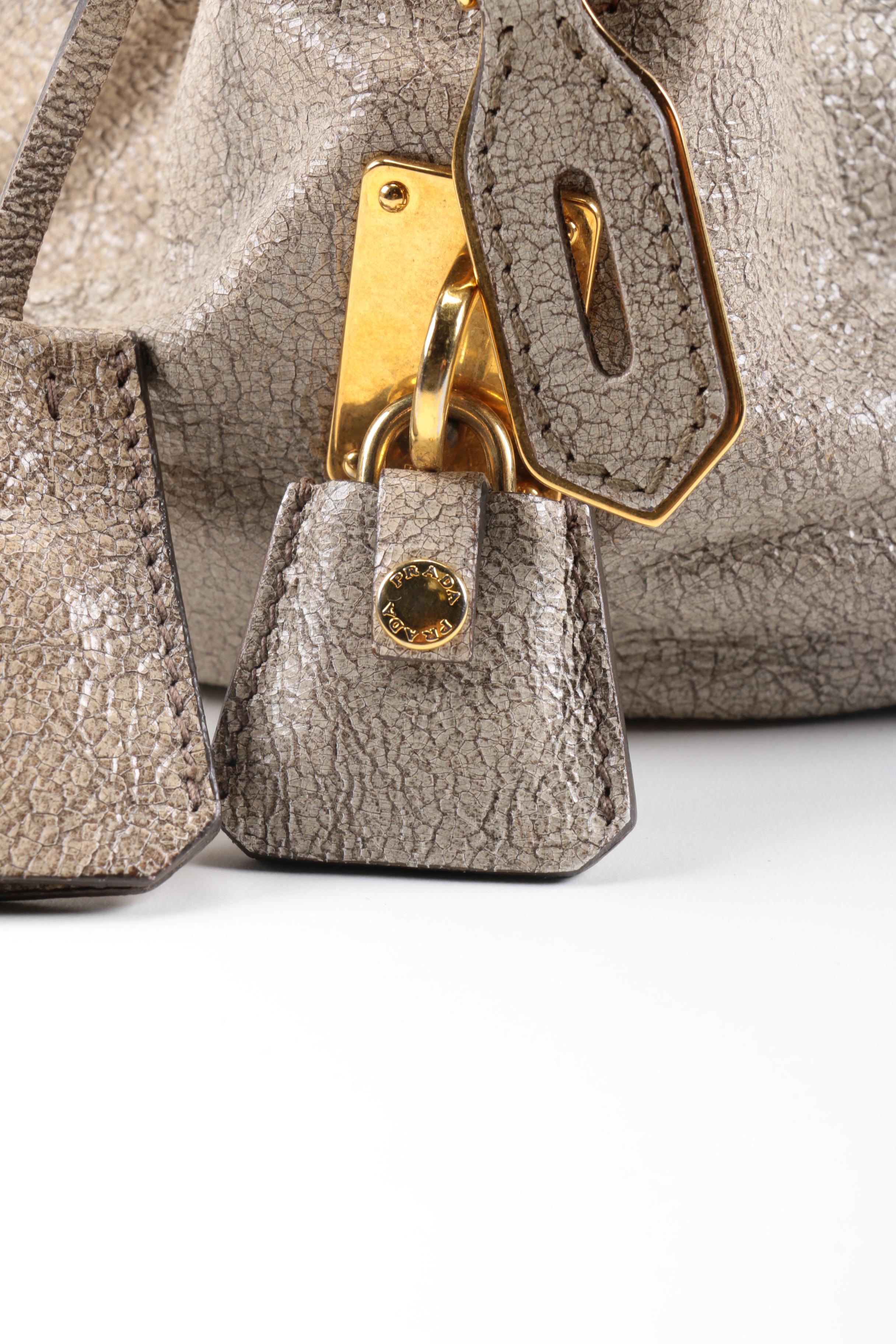 Prada Grey Leather Handbag