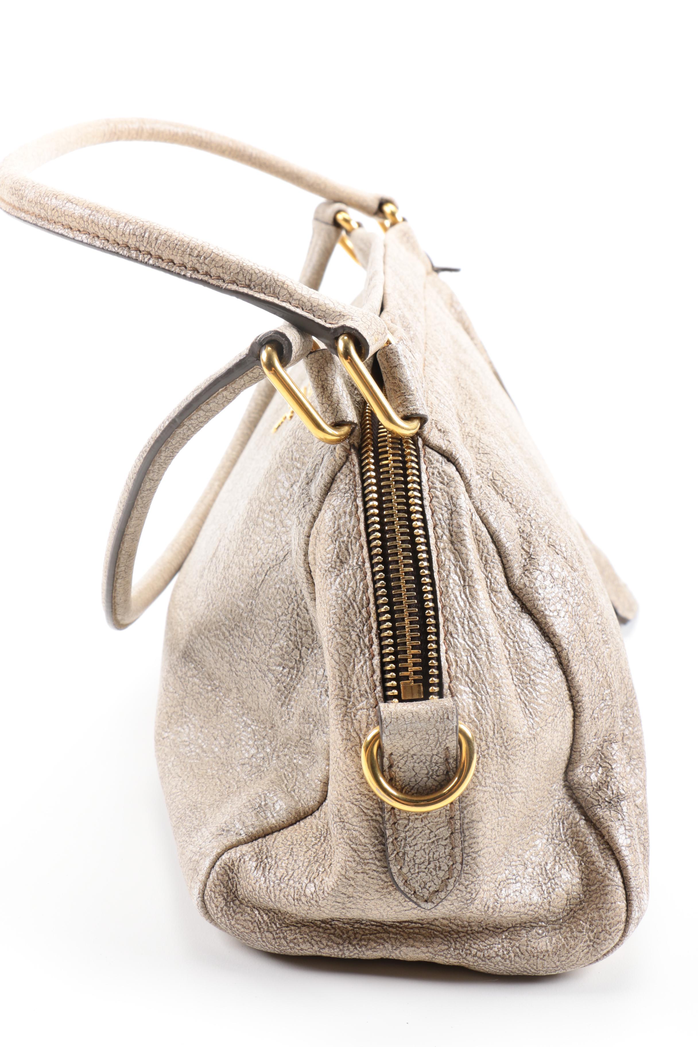 Prada Grey Leather Handbag