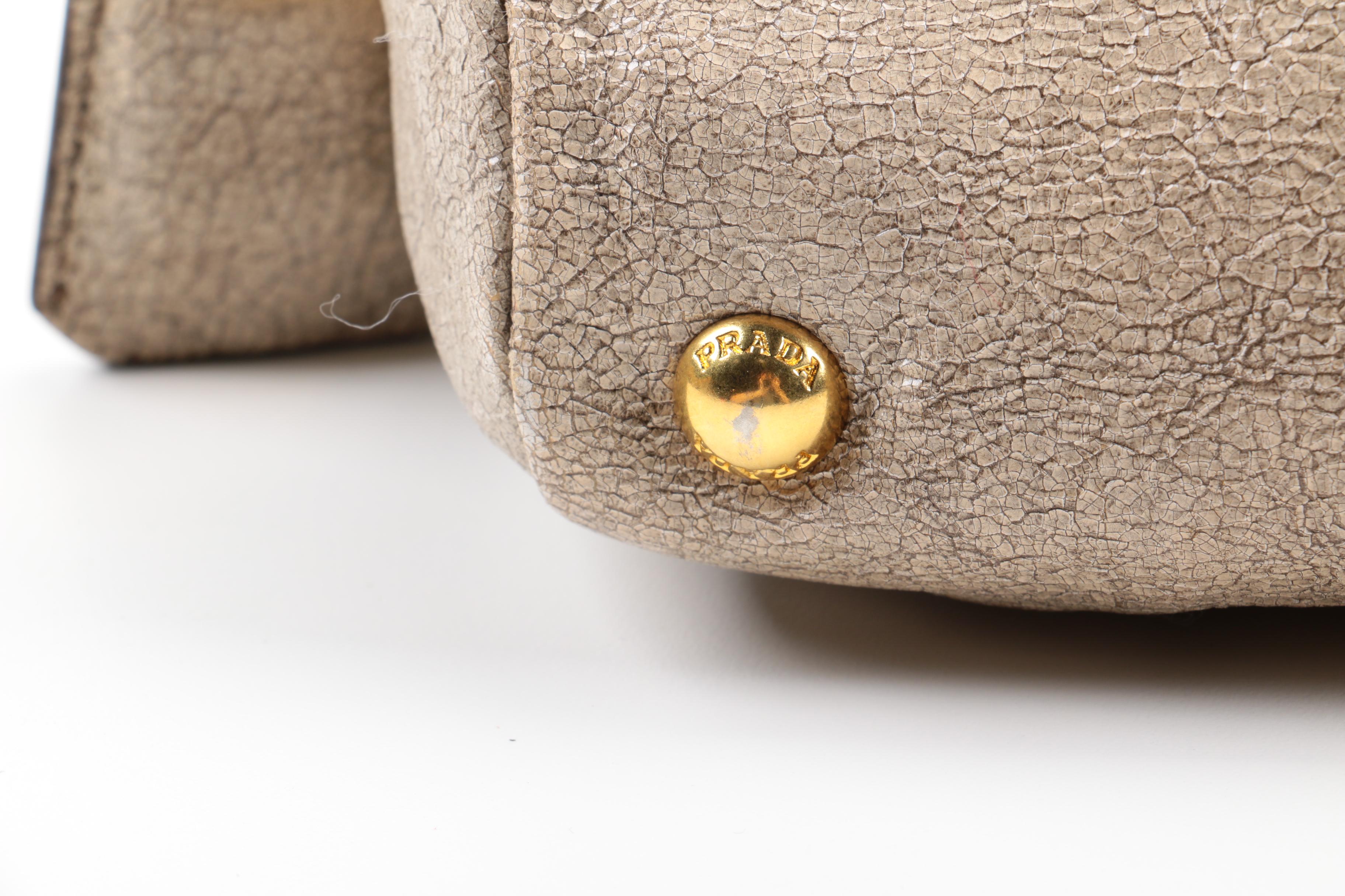 Prada Grey Leather Handbag