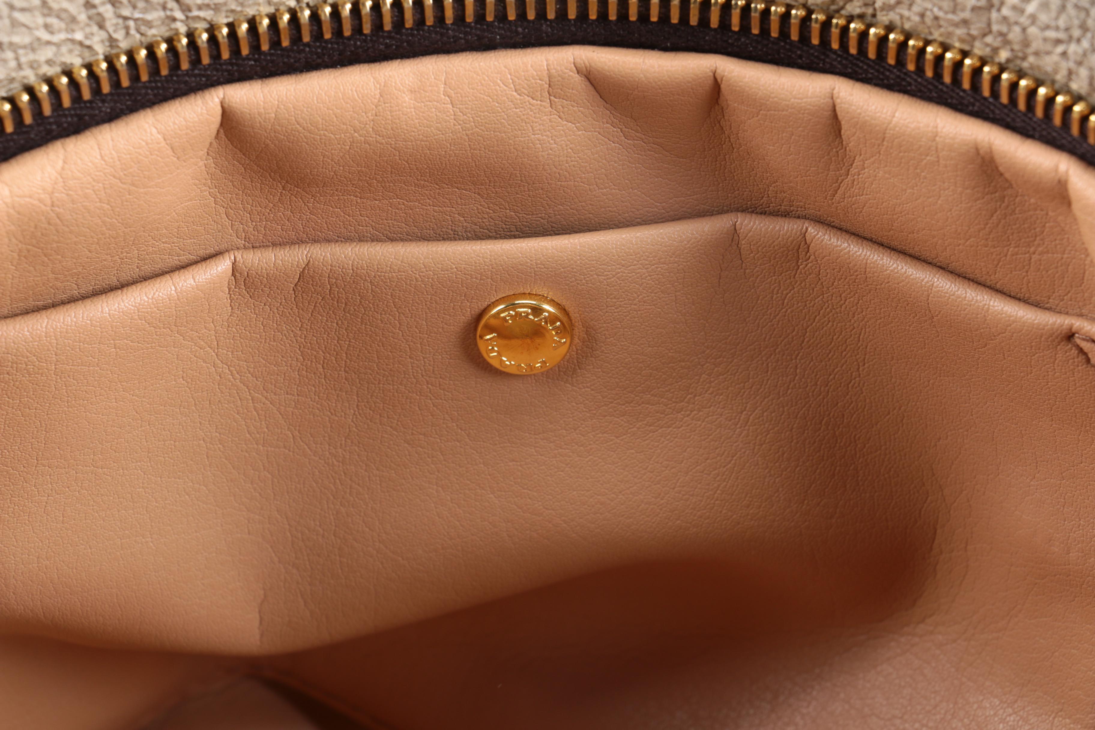 Prada Grey Leather Handbag