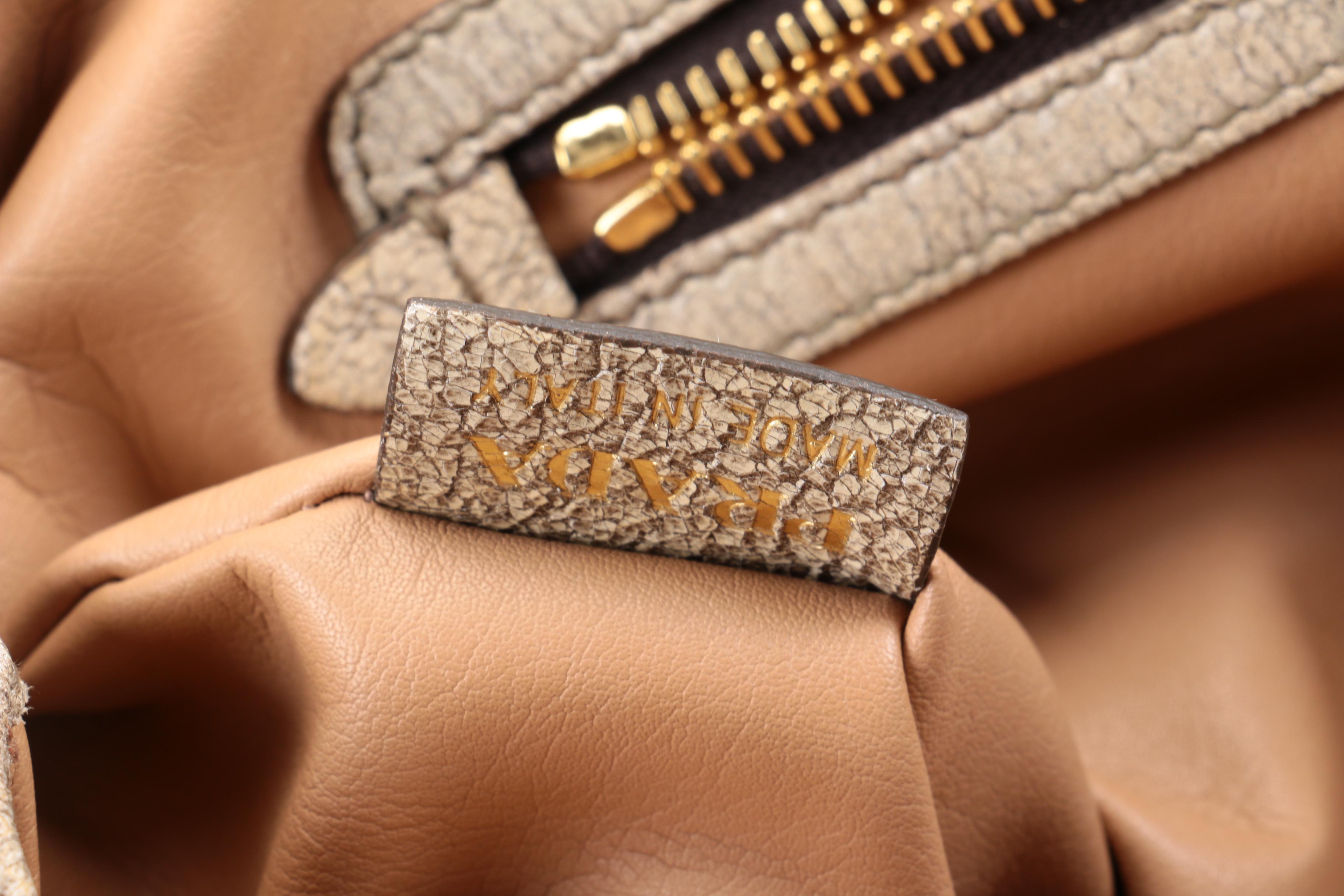 Prada Grey Leather Handbag