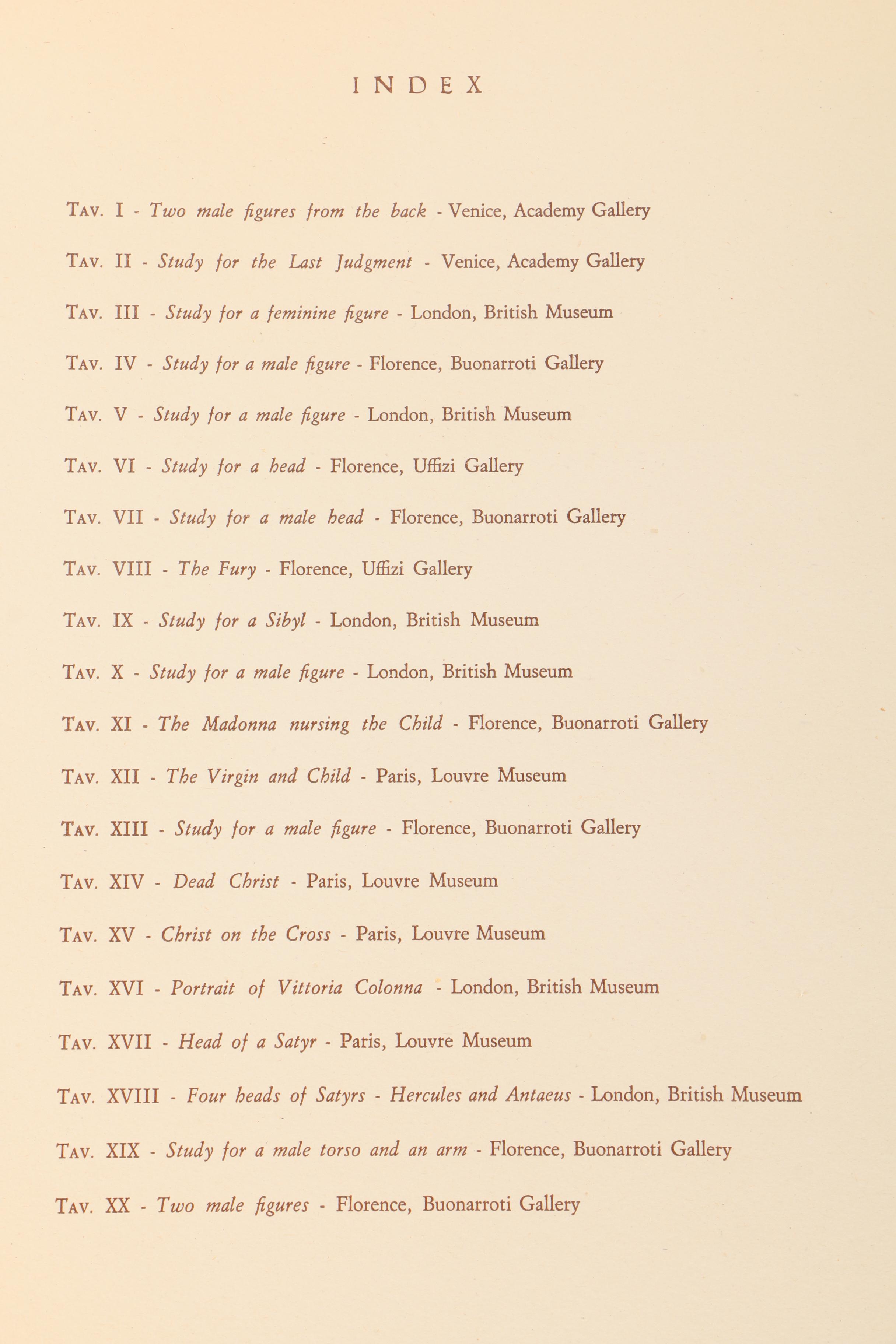 Fratelli Alinari Lithographic Reproductions "Drawings by Michelangelo"