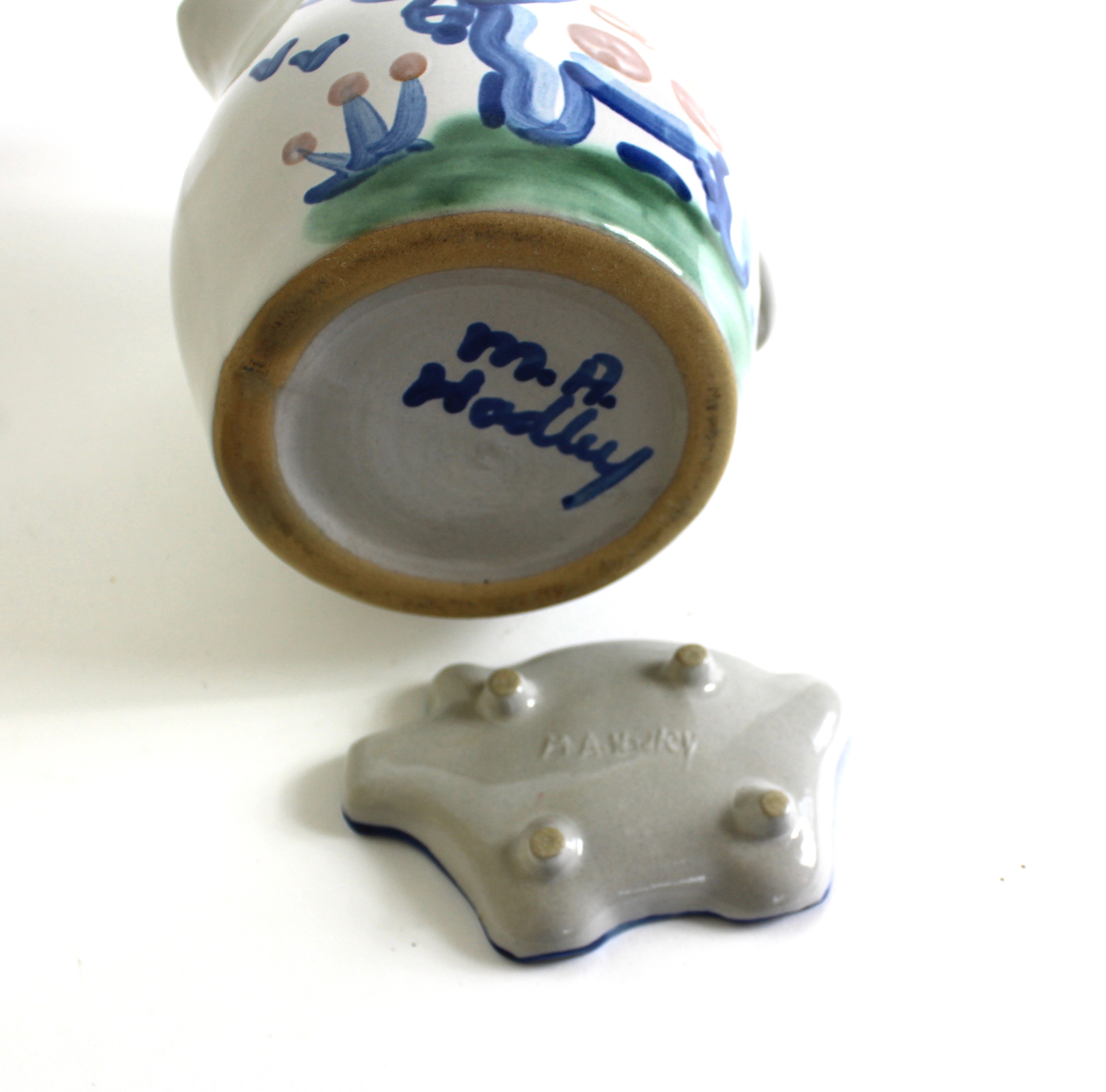 Blown Glass Chicken Canisters with M.A. Hadley Pottery