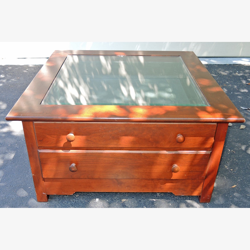 Glass Top Shadow Box Coffee Table