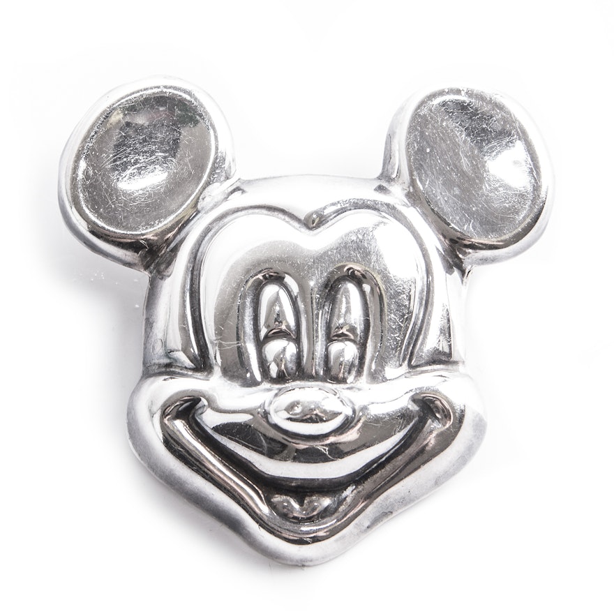 Sterling Silver Mickey Mouse Brooch