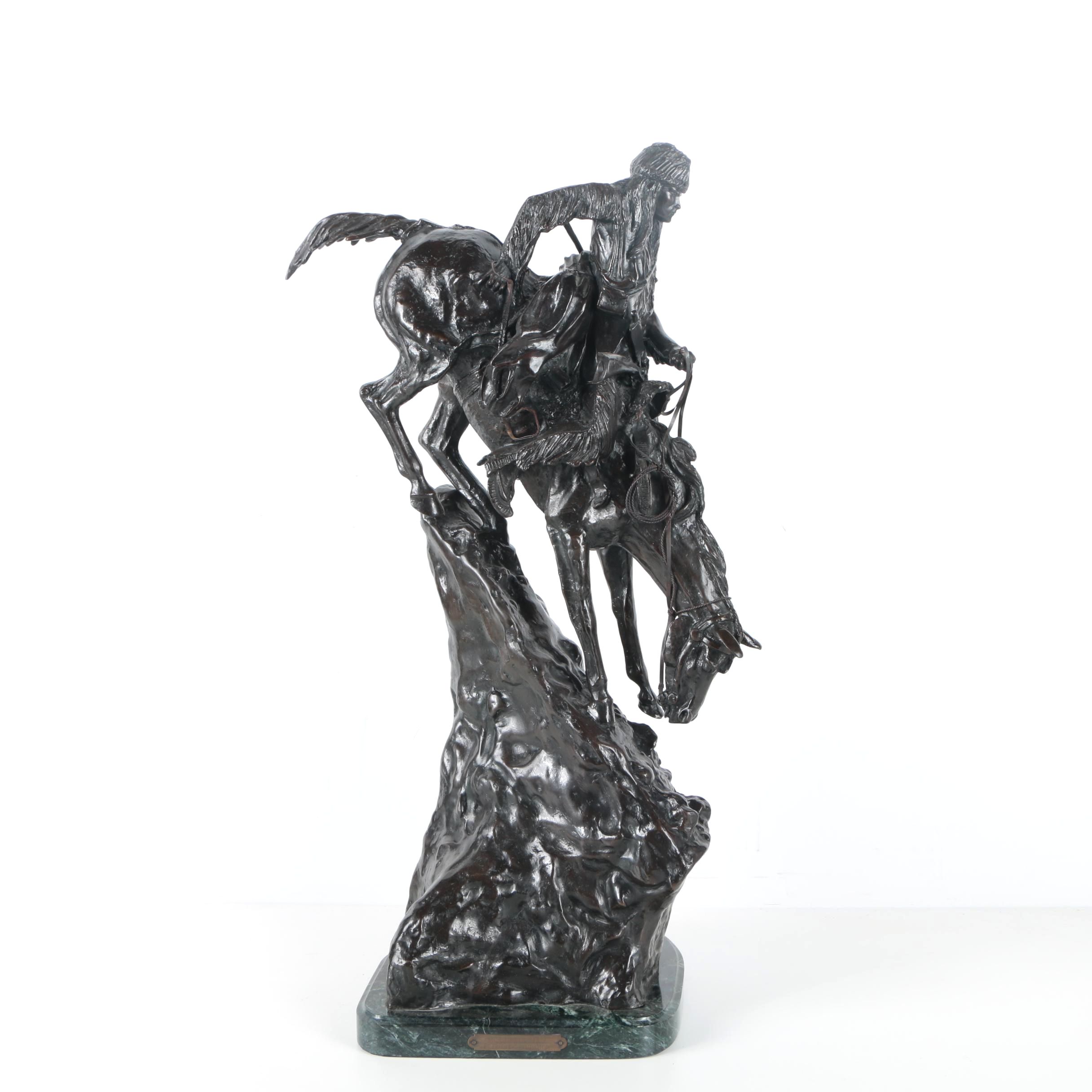 Copper Sculpture After Frederic Remington's "Mountain Man"