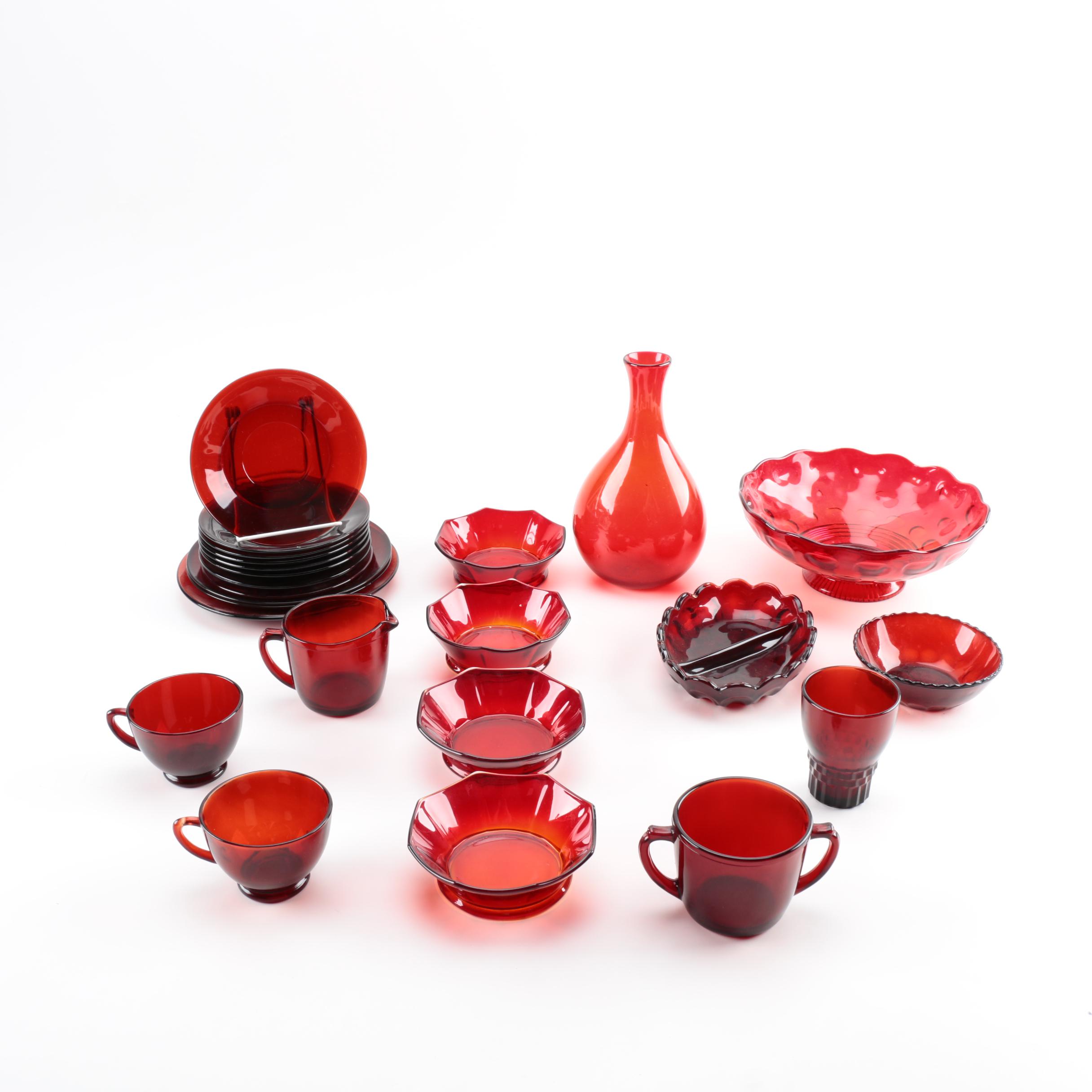 Hand Blown and Other Ruby Glass