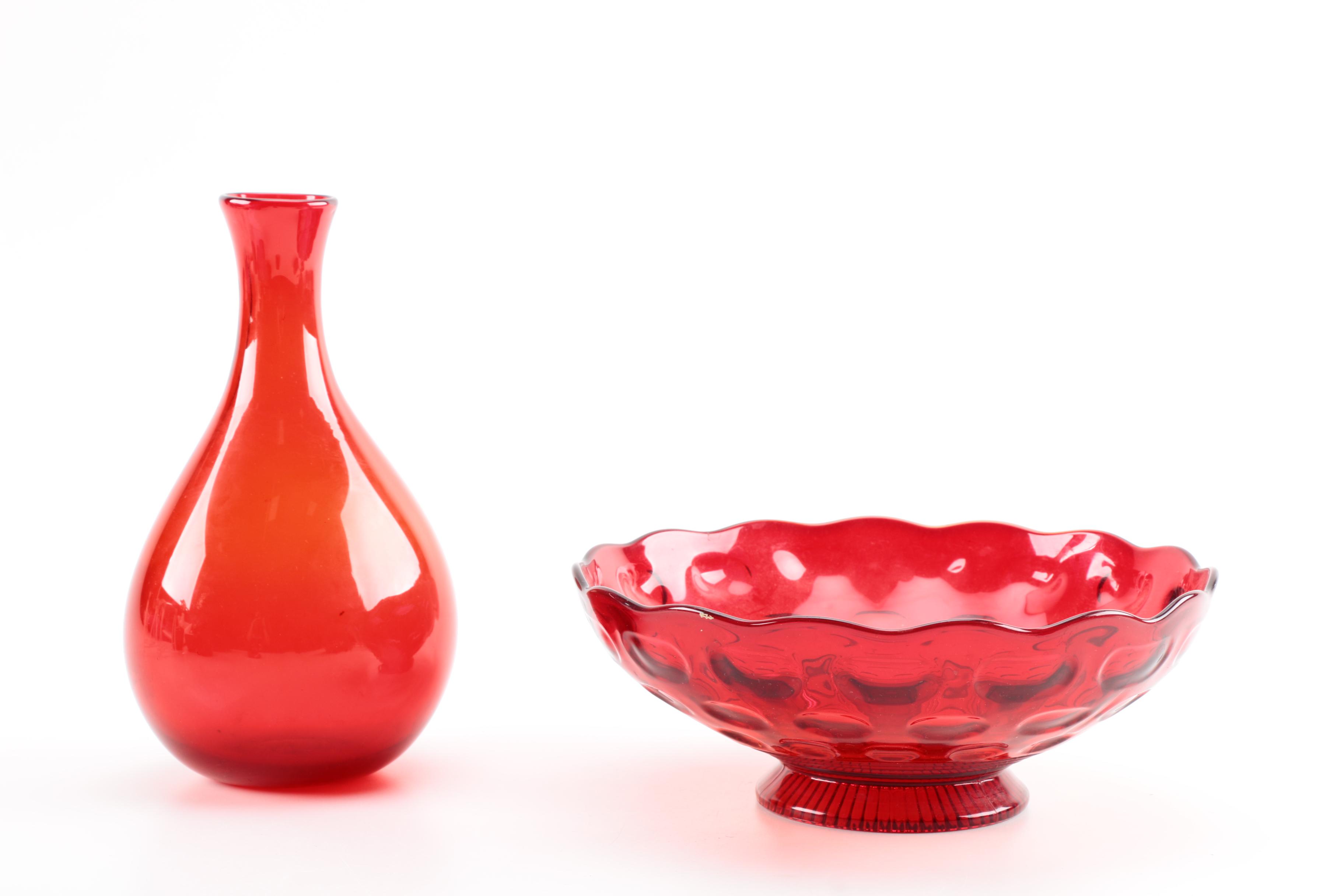 Hand Blown and Other Ruby Glass