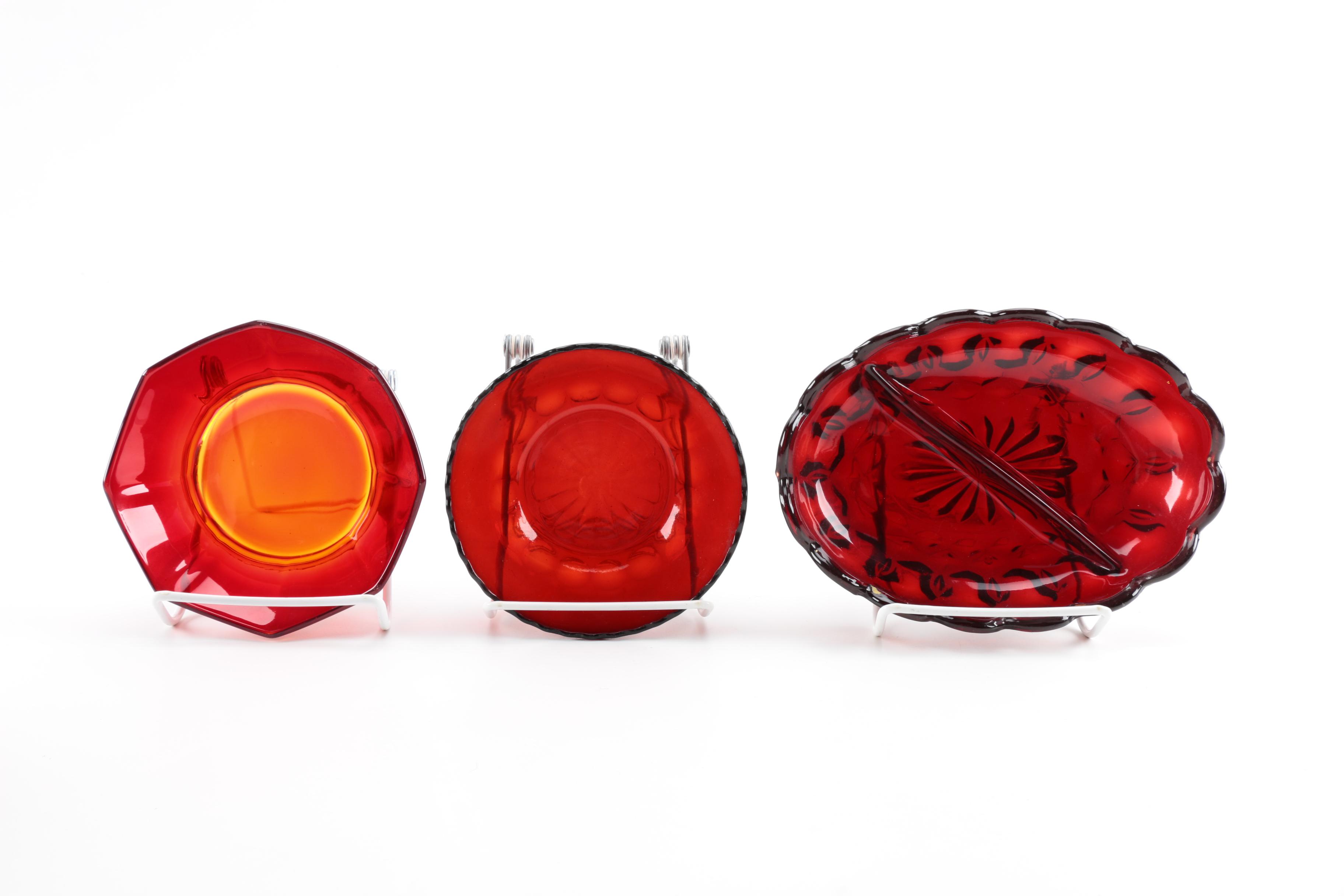 Hand Blown and Other Ruby Glass