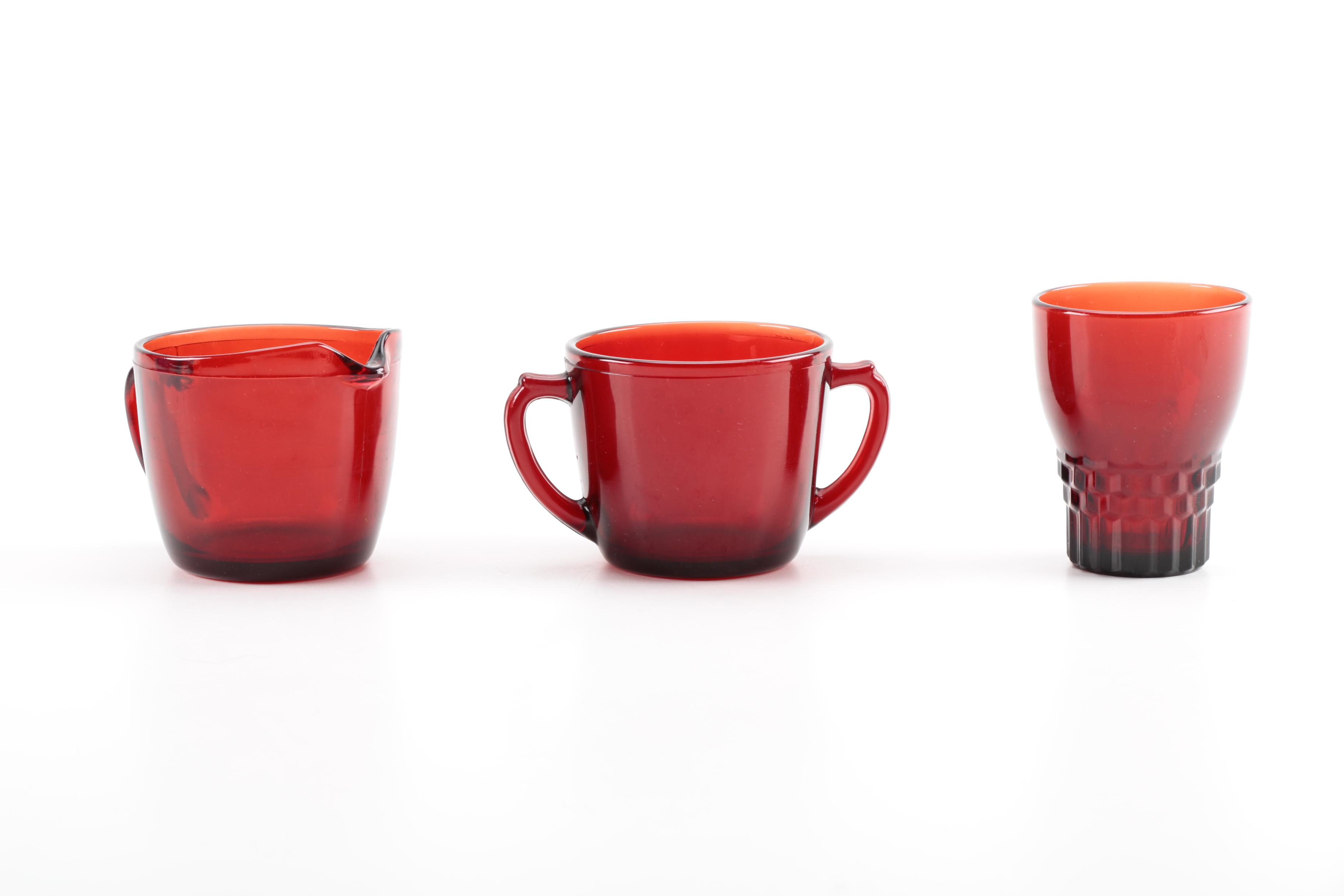 Hand Blown and Other Ruby Glass