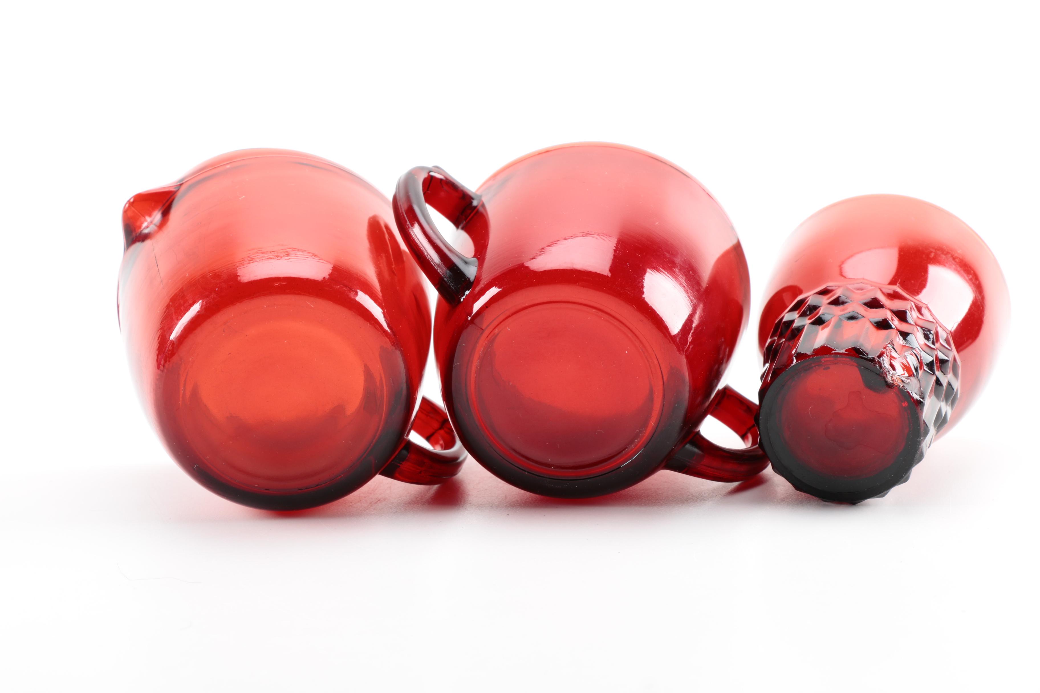 Hand Blown and Other Ruby Glass