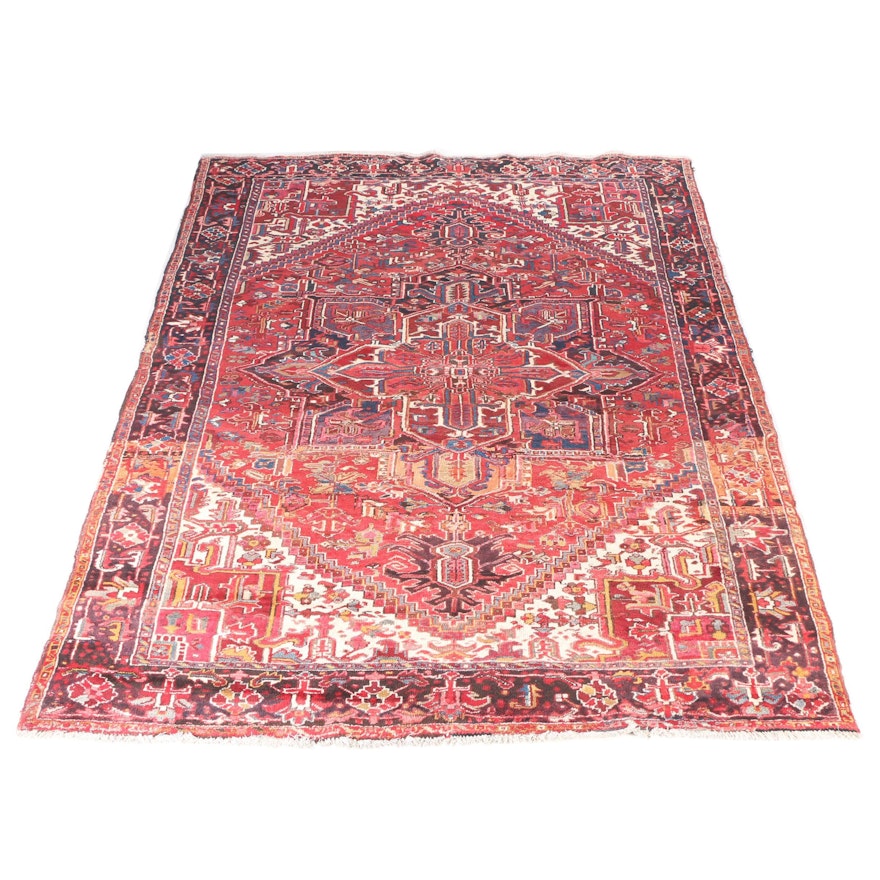 Hand-Knotted Heriz Serapi Area Rug