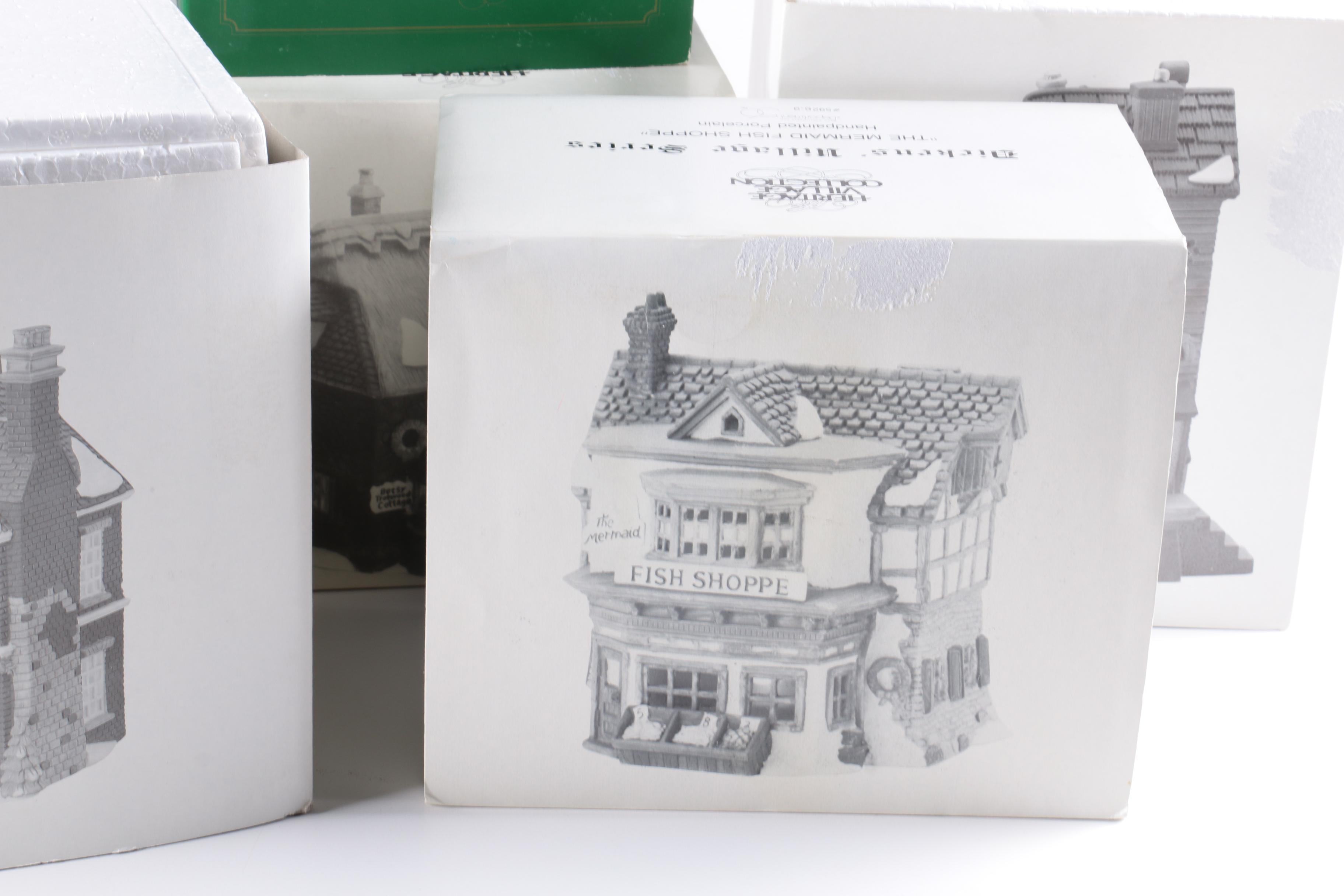 Department 56 Heritage Village Christmas Decor Including "The Mermaid Fish Shoppe"