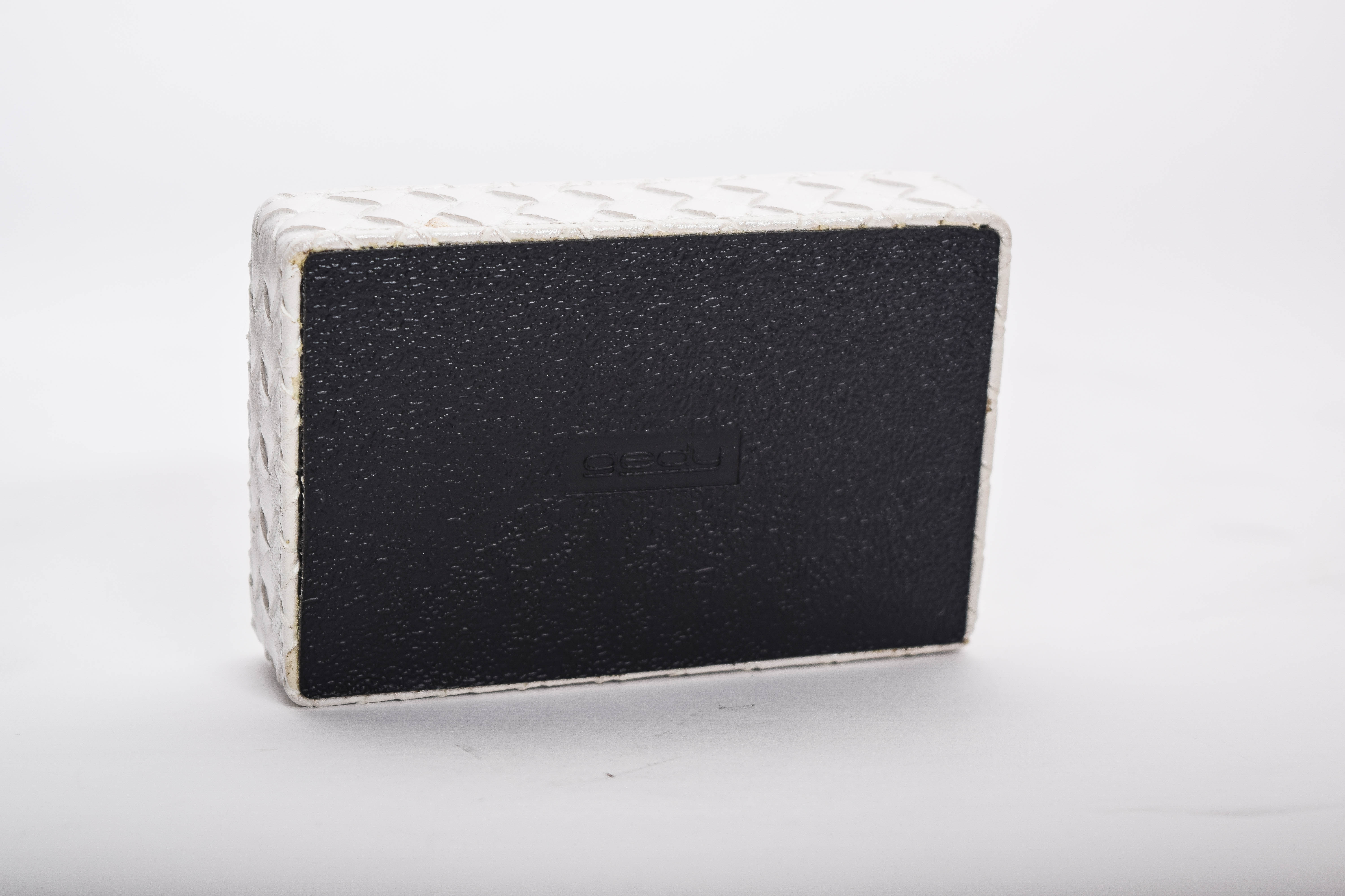 Gedy White Faux Leather Soap Dispenser and Holder