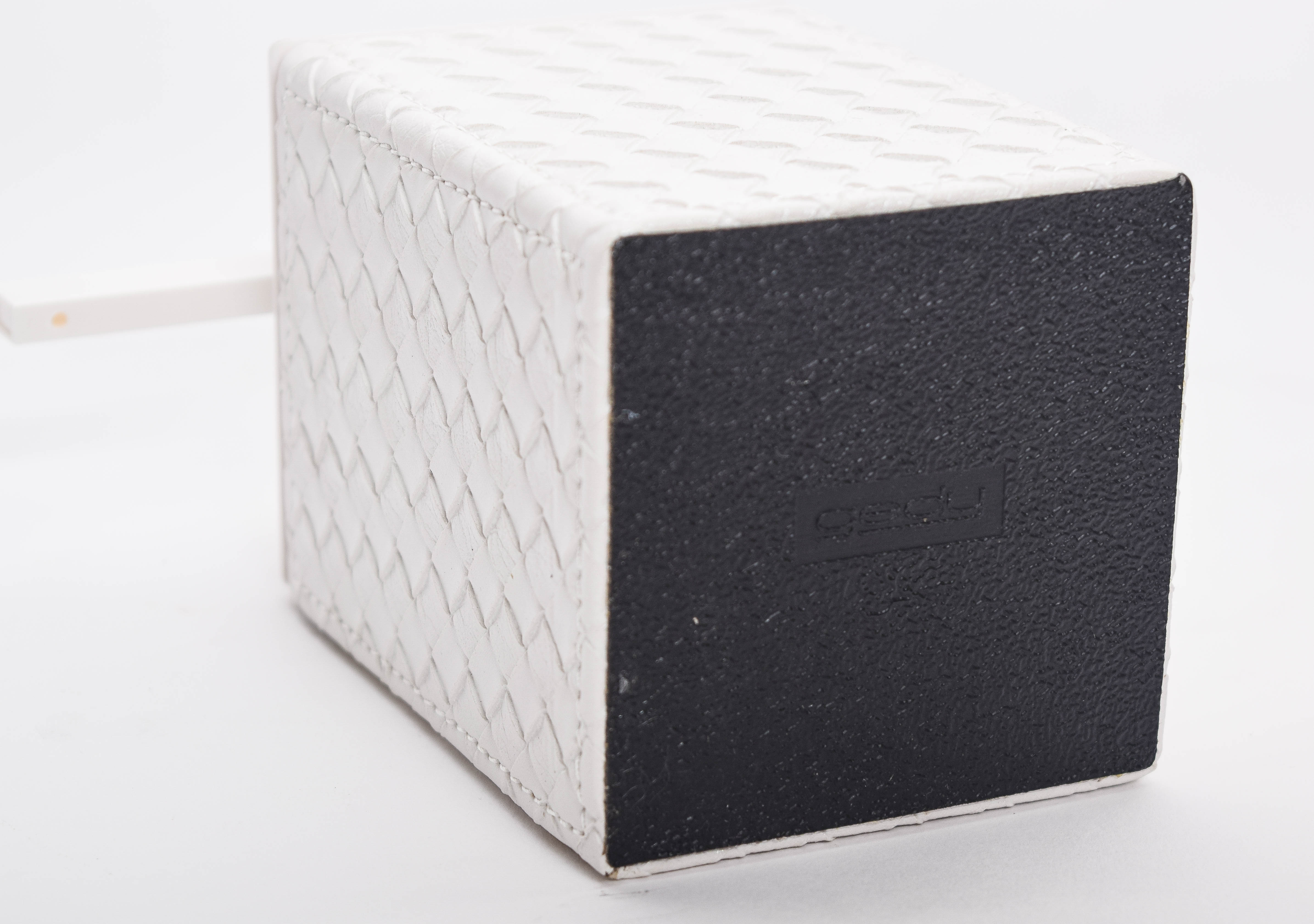 Gedy White Faux Leather Soap Dispenser and Holder