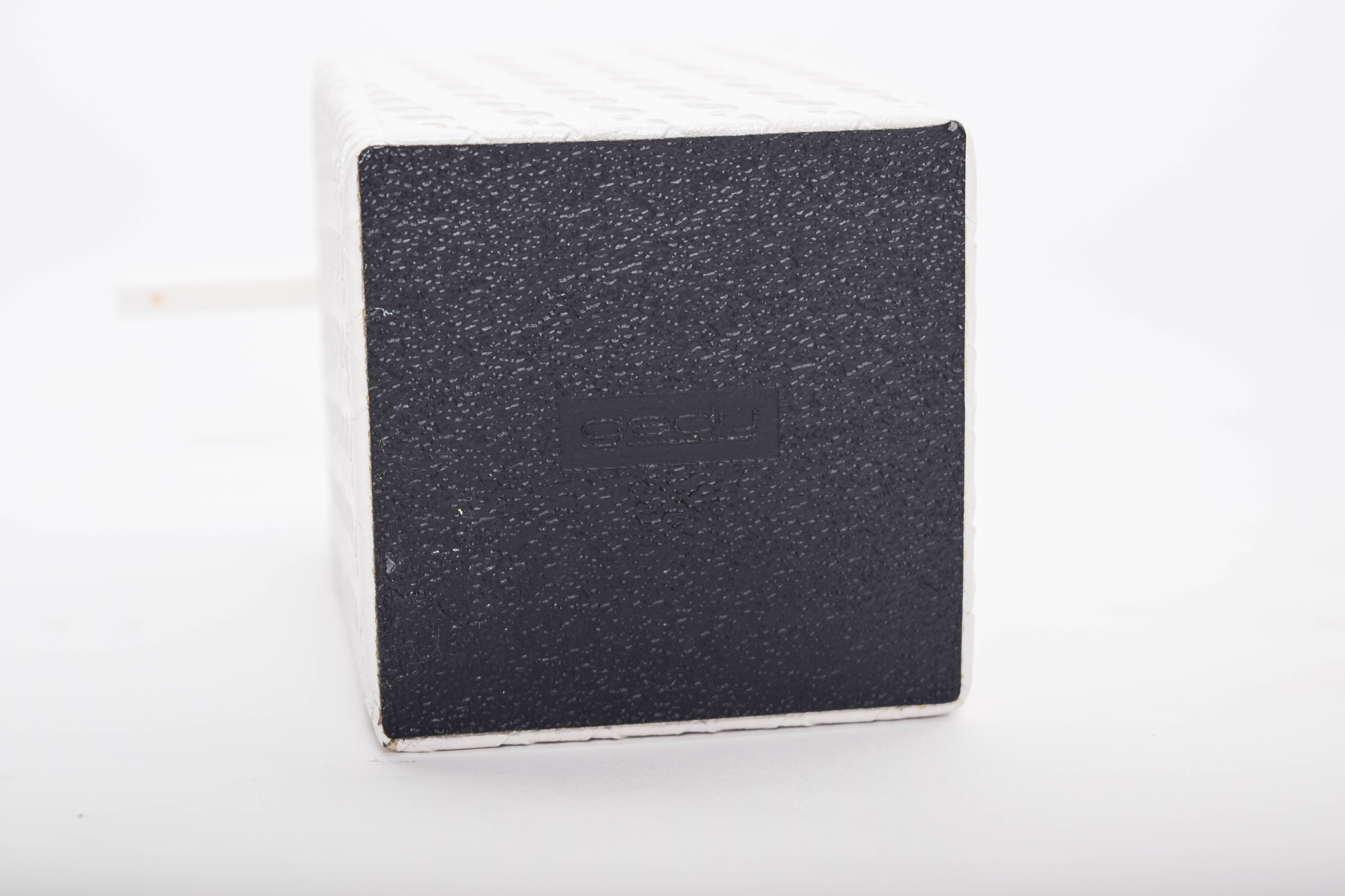 Gedy White Faux Leather Soap Dispenser and Holder