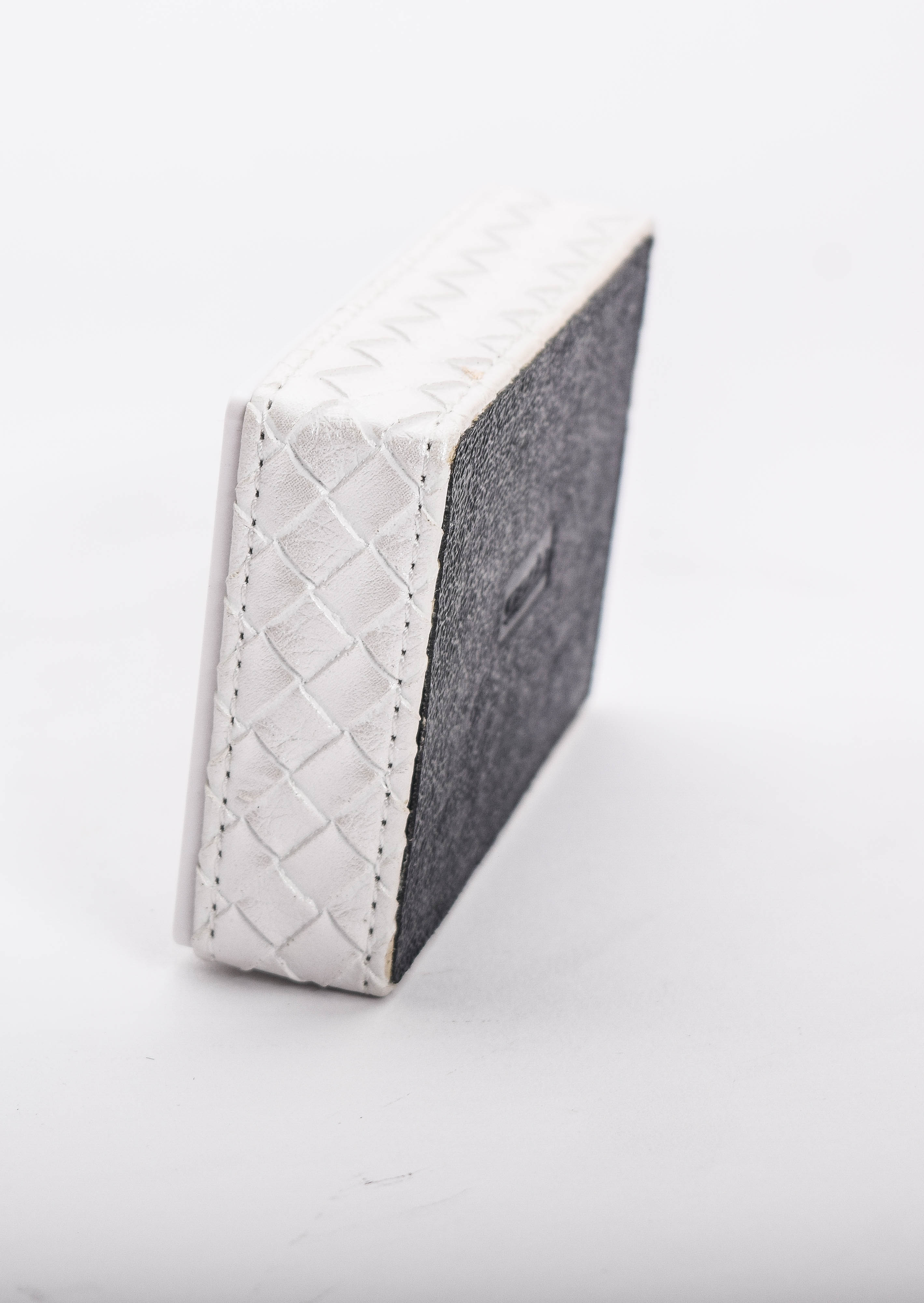 Gedy White Faux Leather Soap Dispenser and Holder