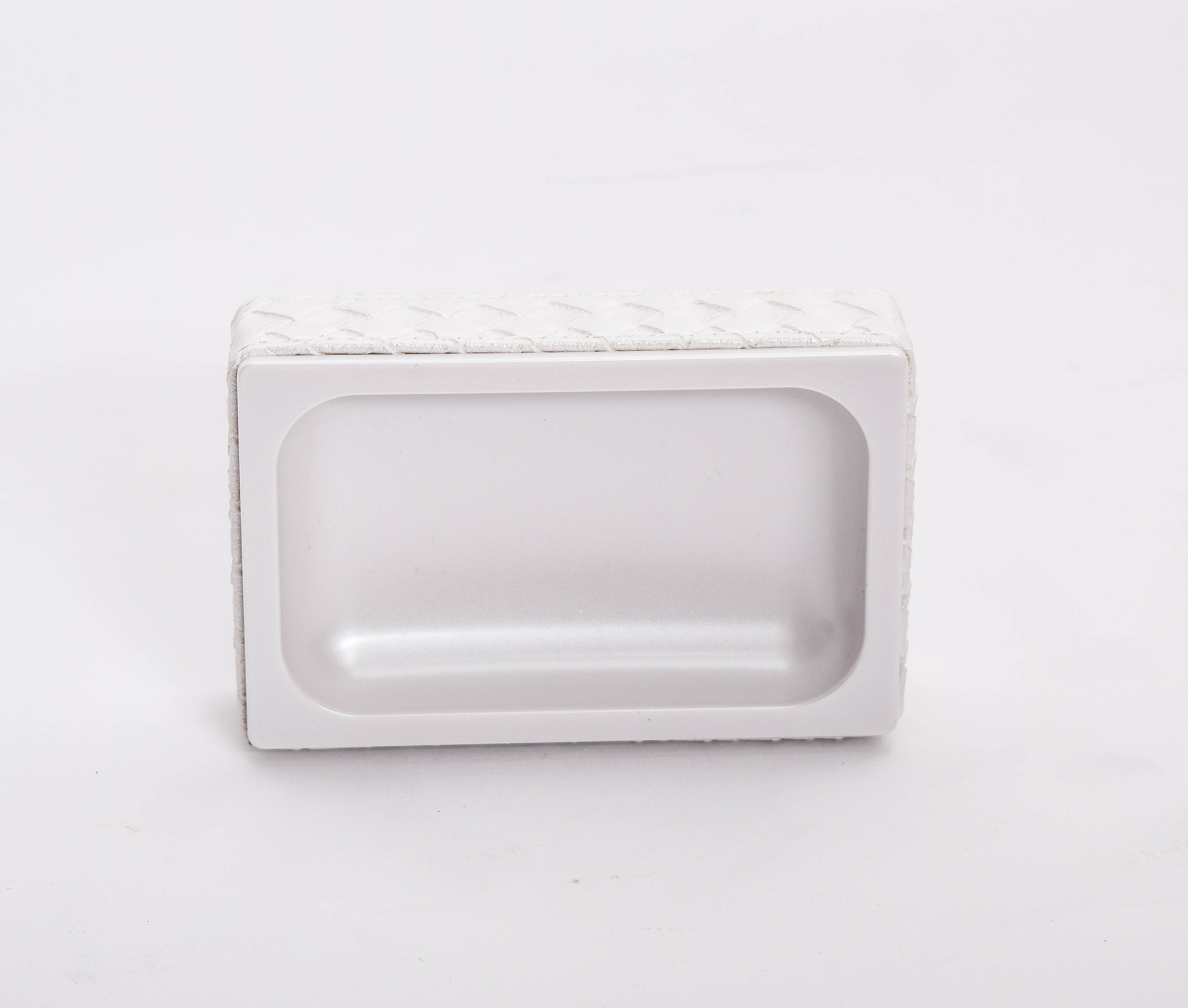 Gedy White Faux Leather Soap Dispenser and Holder
