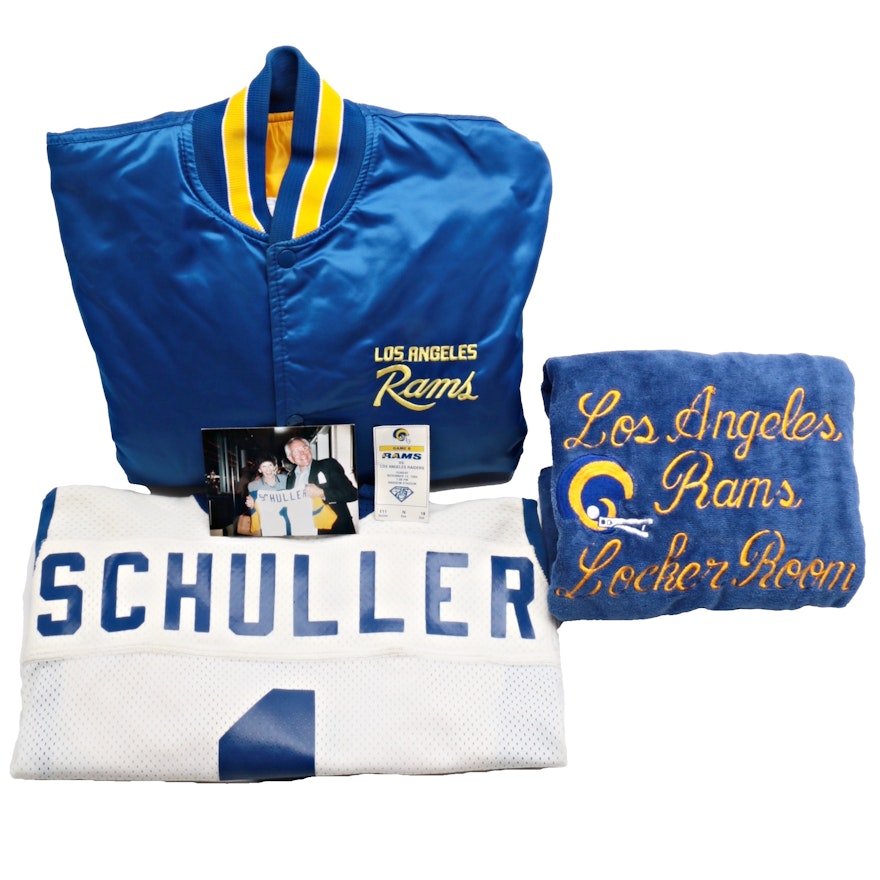 Collection Of Los Angeles Rams Apparel Given To Dr. Schuller