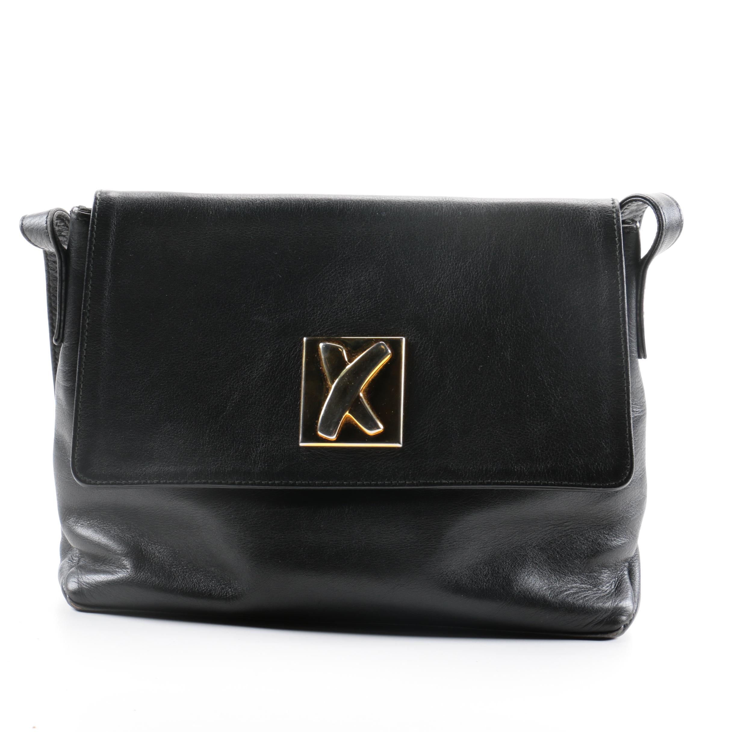 Paloma Picasso Black Leather Handbag