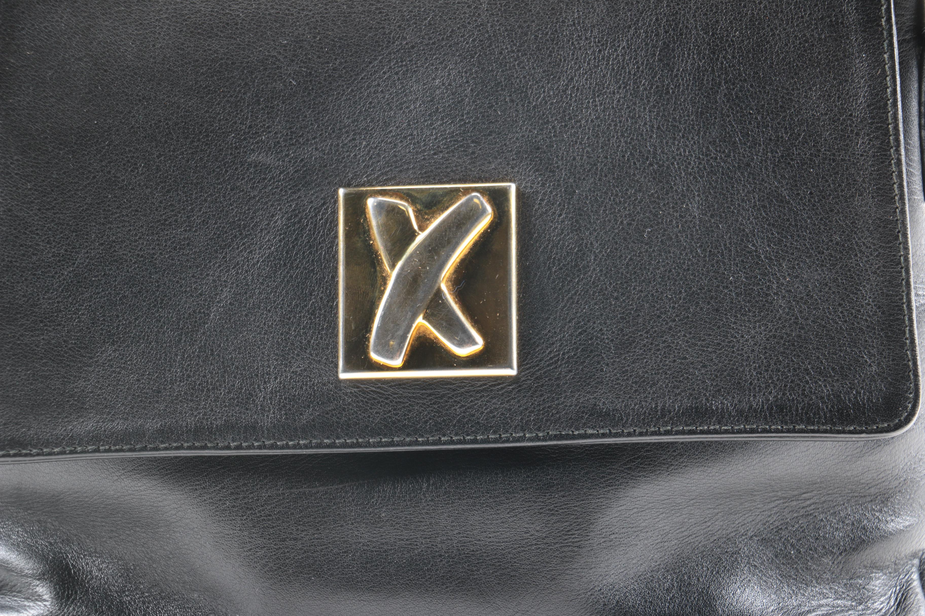 Paloma Picasso Black Leather Handbag